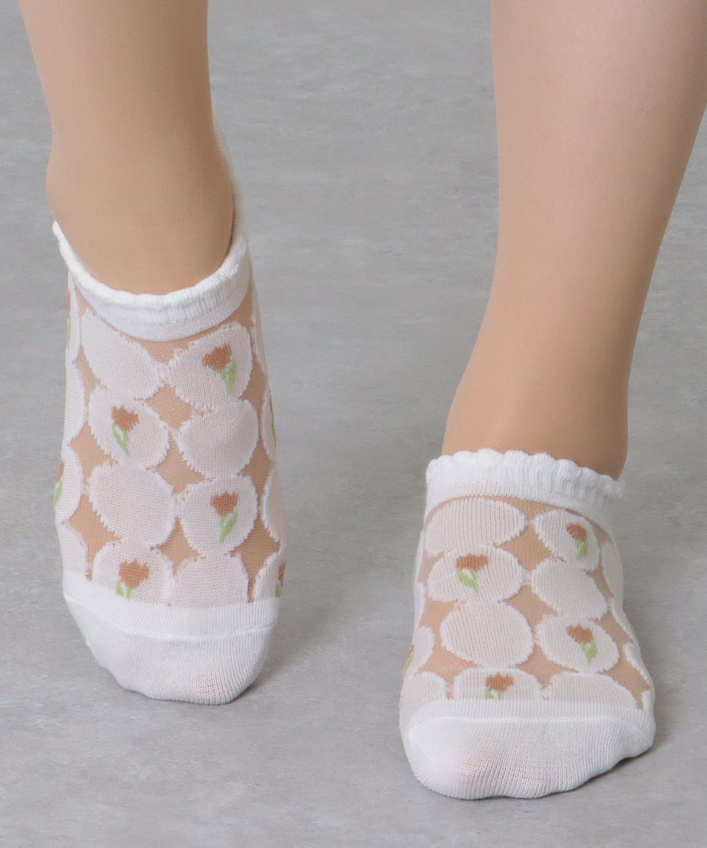 【8足組】 花柄 シースルー バラエティ スニーカー ソックス
