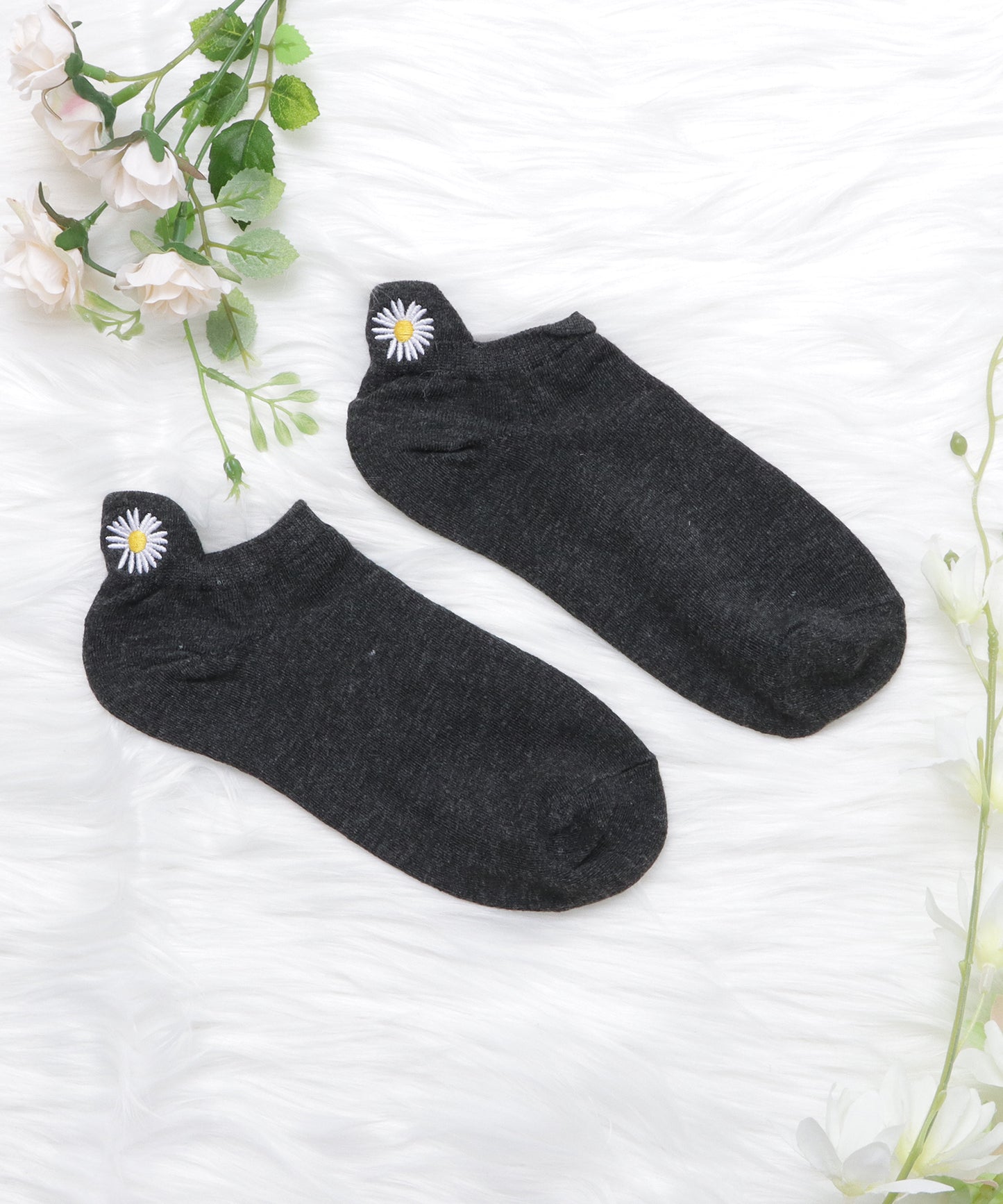 【10色組】ワンポイント刺繍くるぶしソックスセット