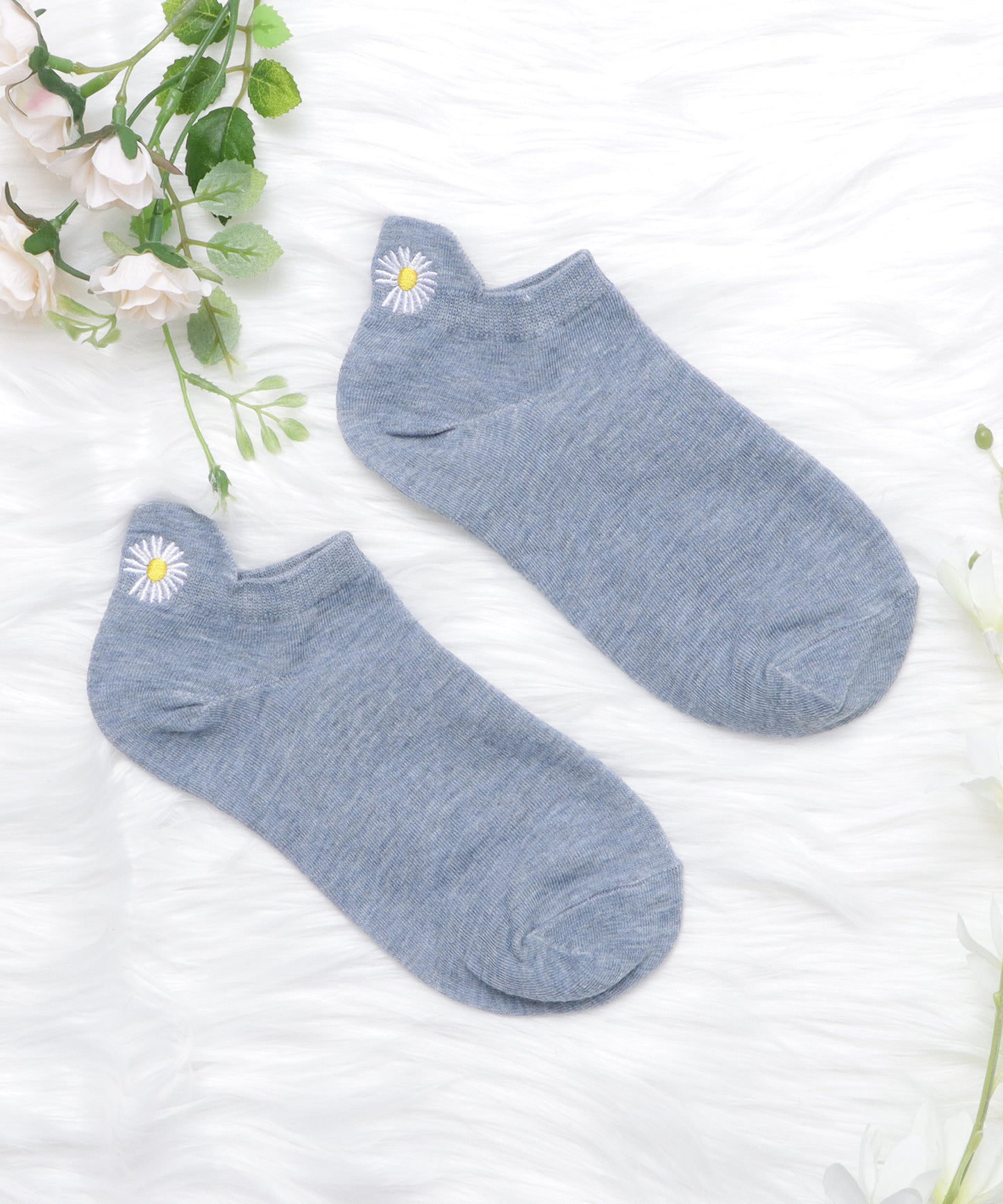 【10色組】ワンポイント刺繍くるぶしソックスセット