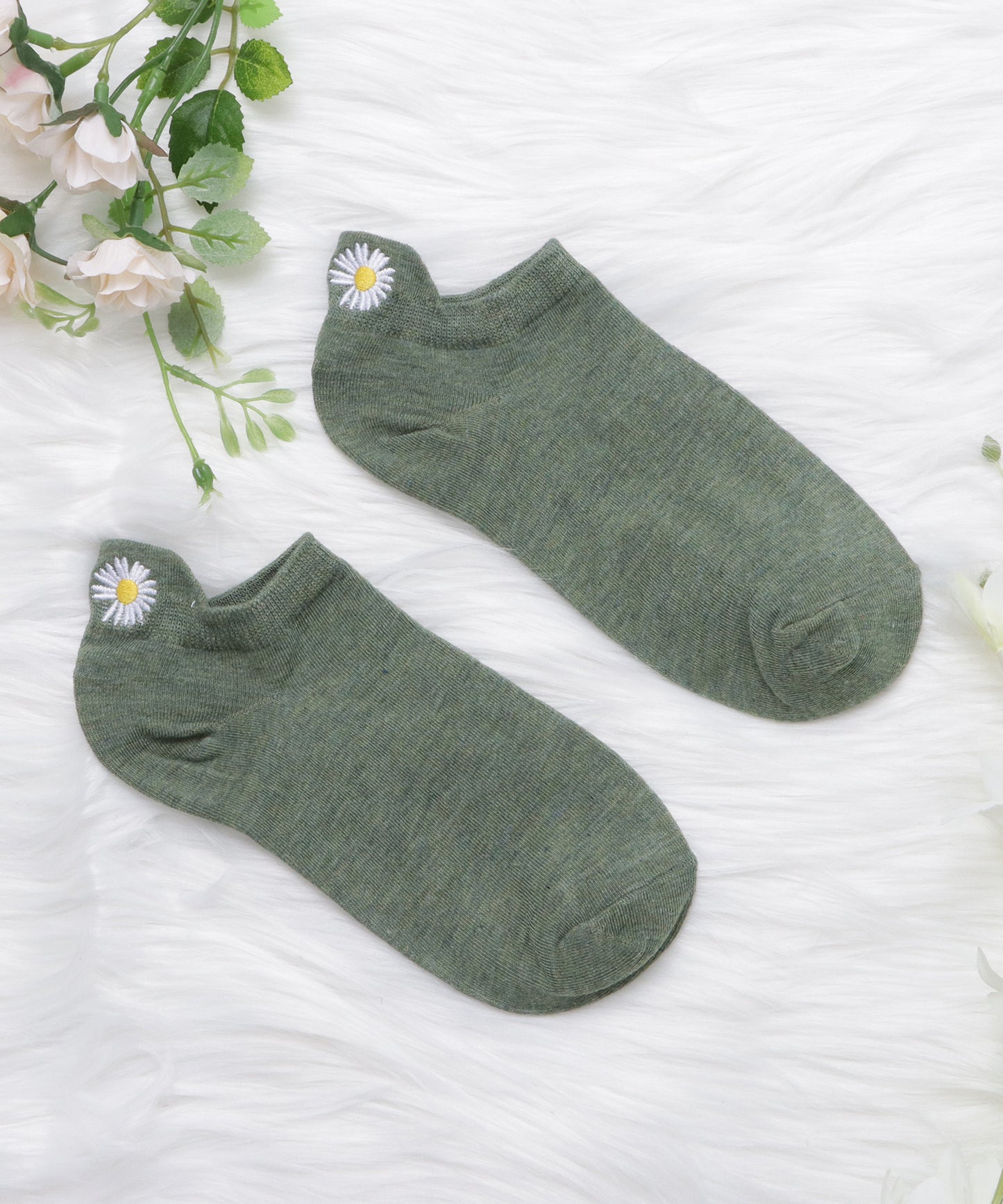 【10色組】ワンポイント刺繍くるぶしソックスセット