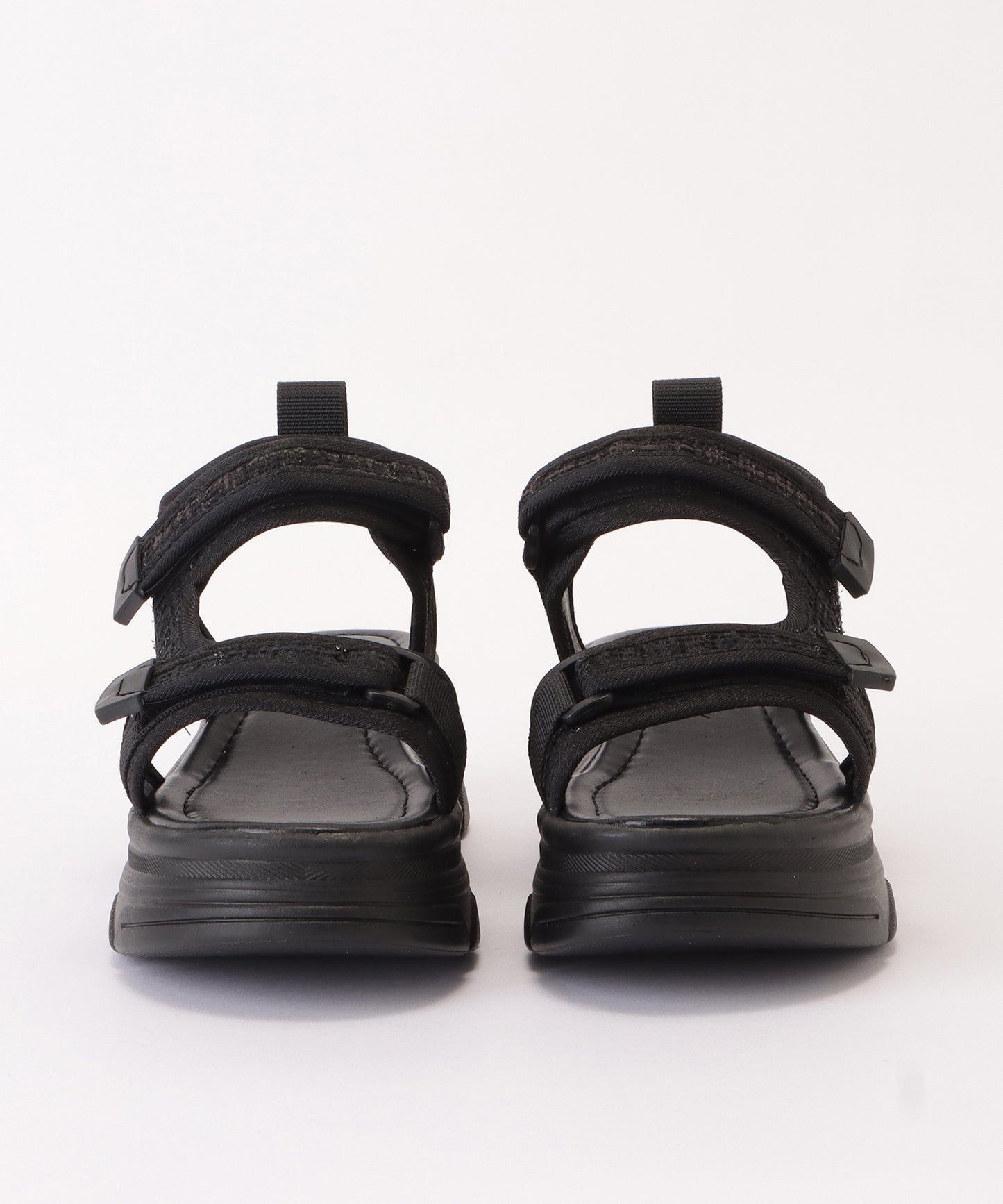 チェック柄プラットフォームサンダル