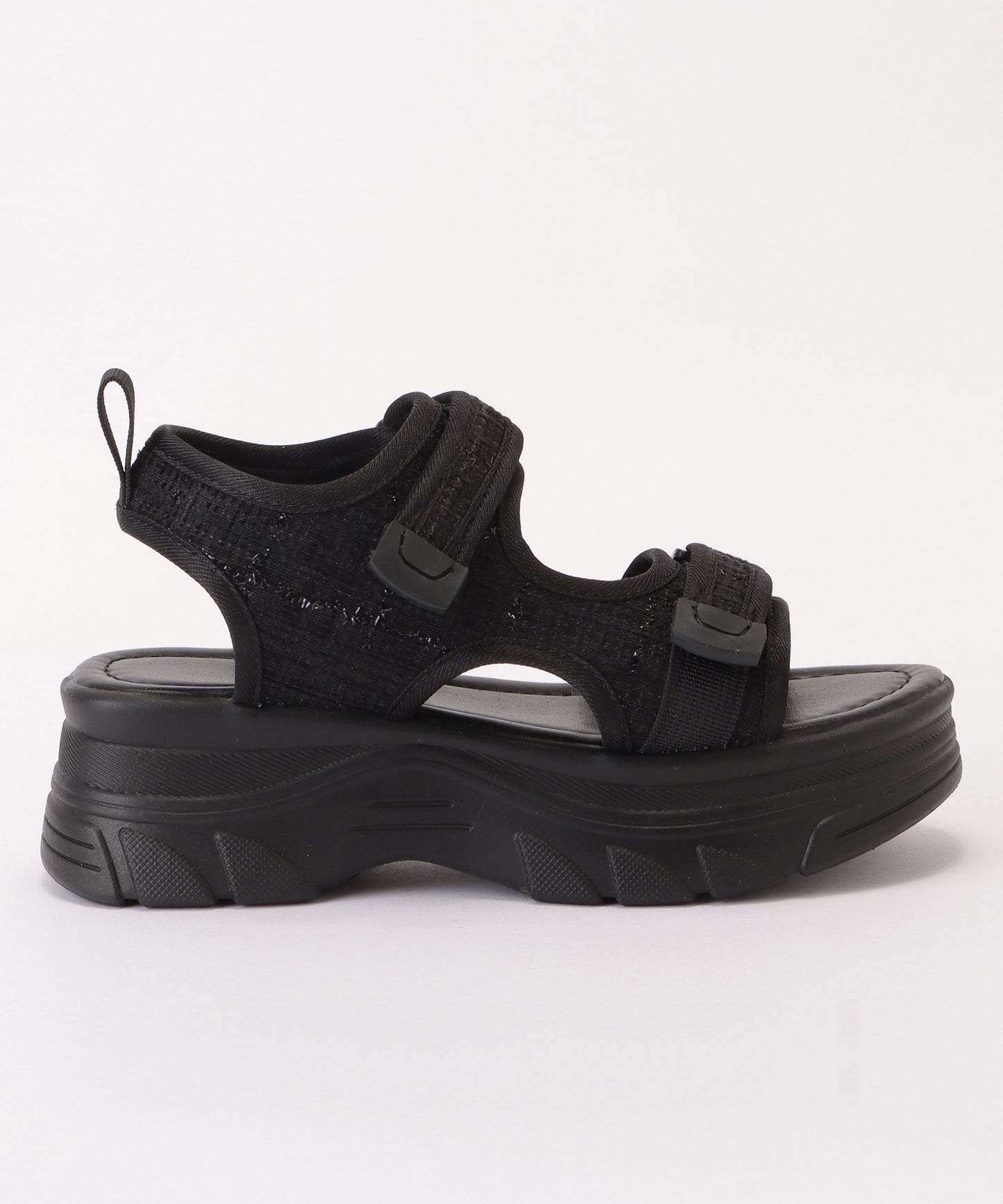 チェック柄プラットフォームサンダル