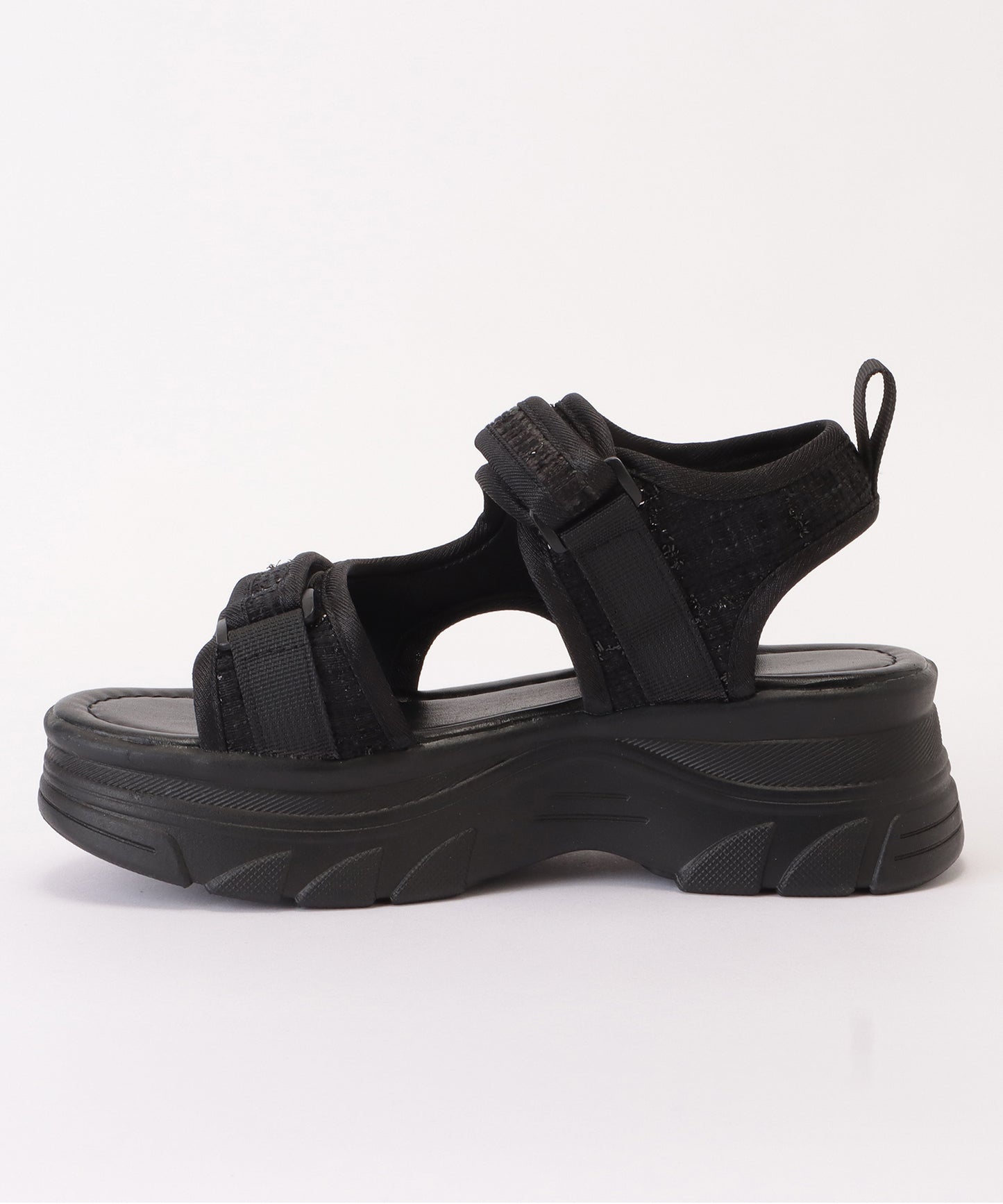 チェック柄プラットフォームサンダル