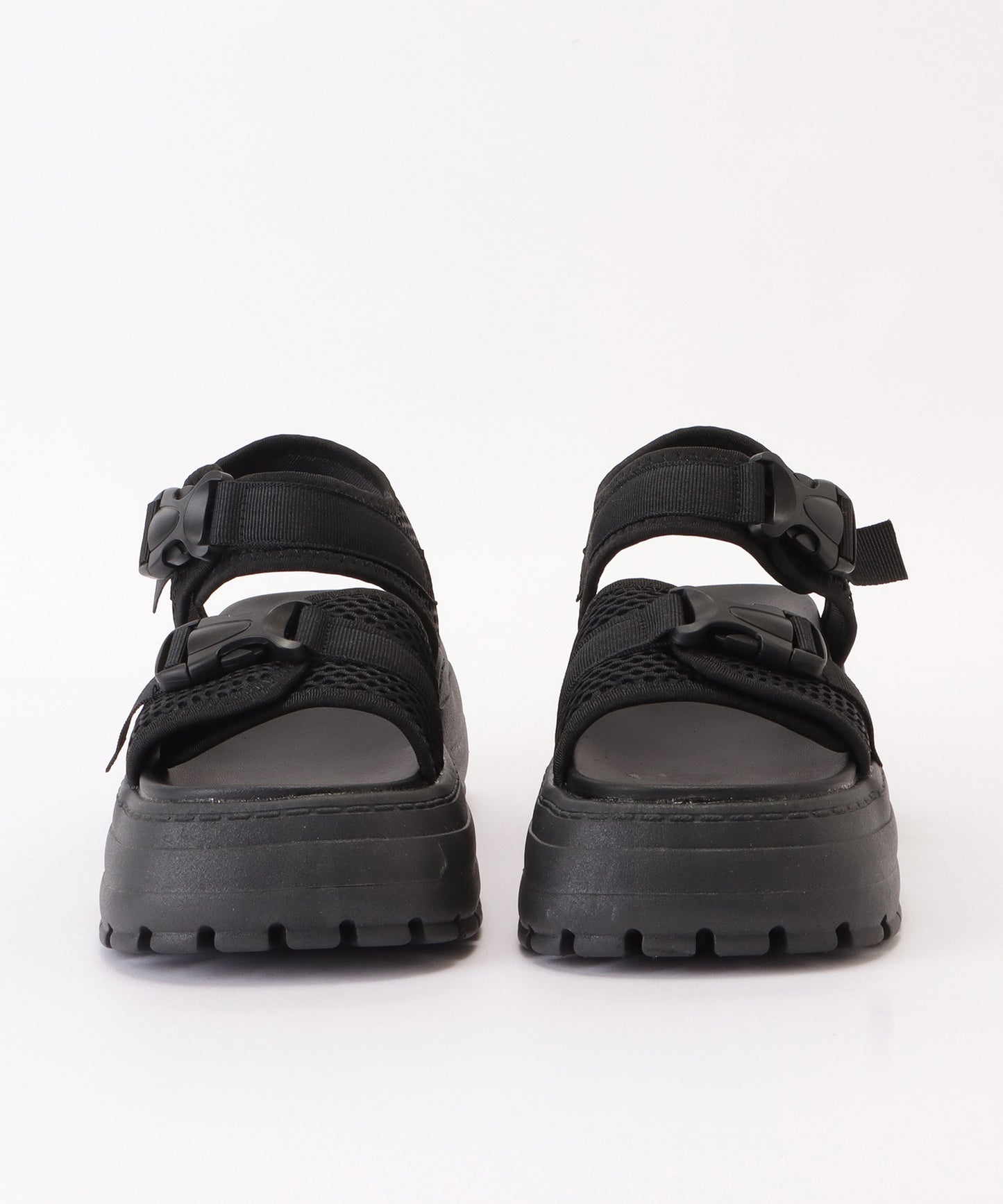 厚底メッシュプラットフォームサンダル