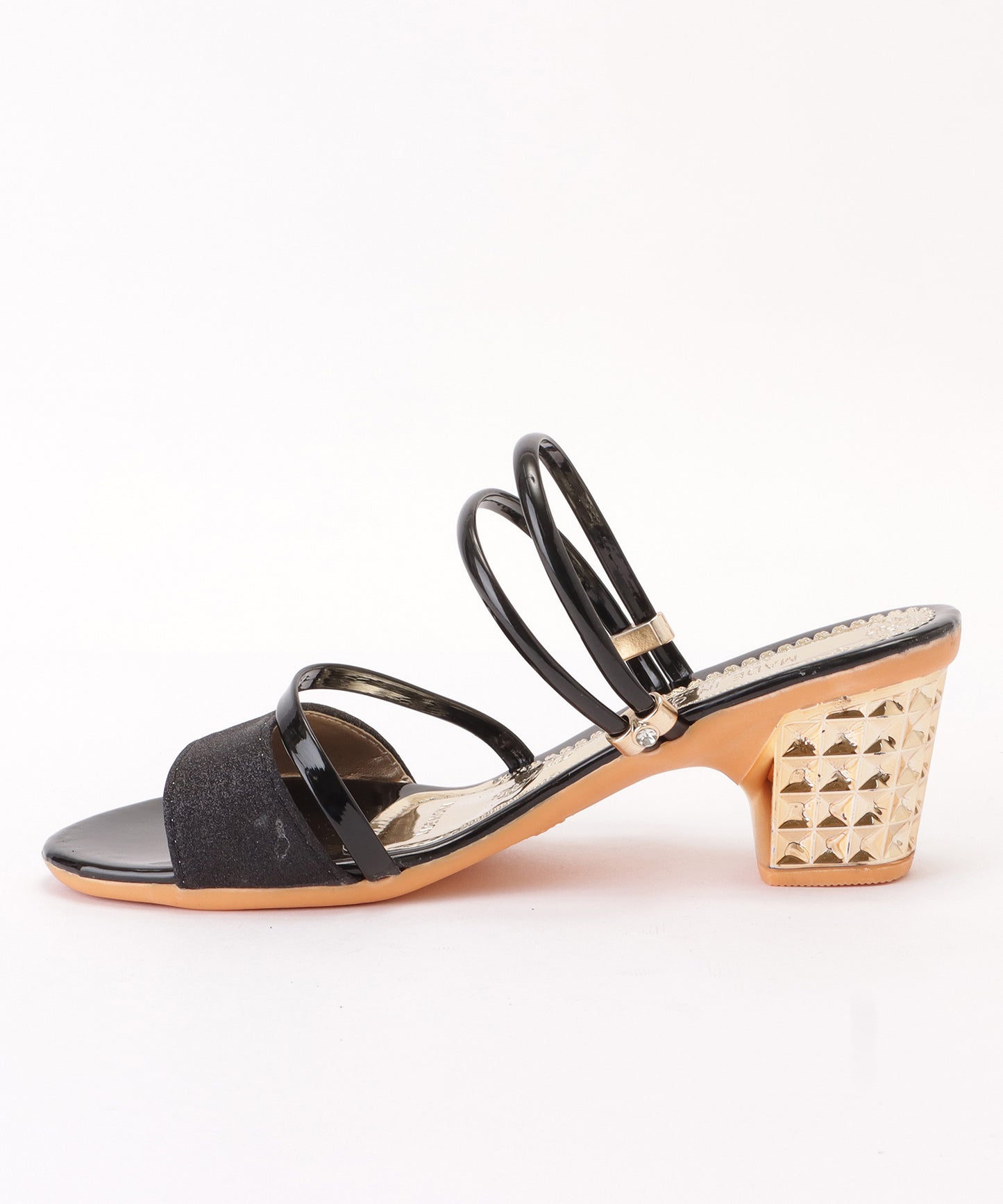 スタッズヒールストラップサンダル