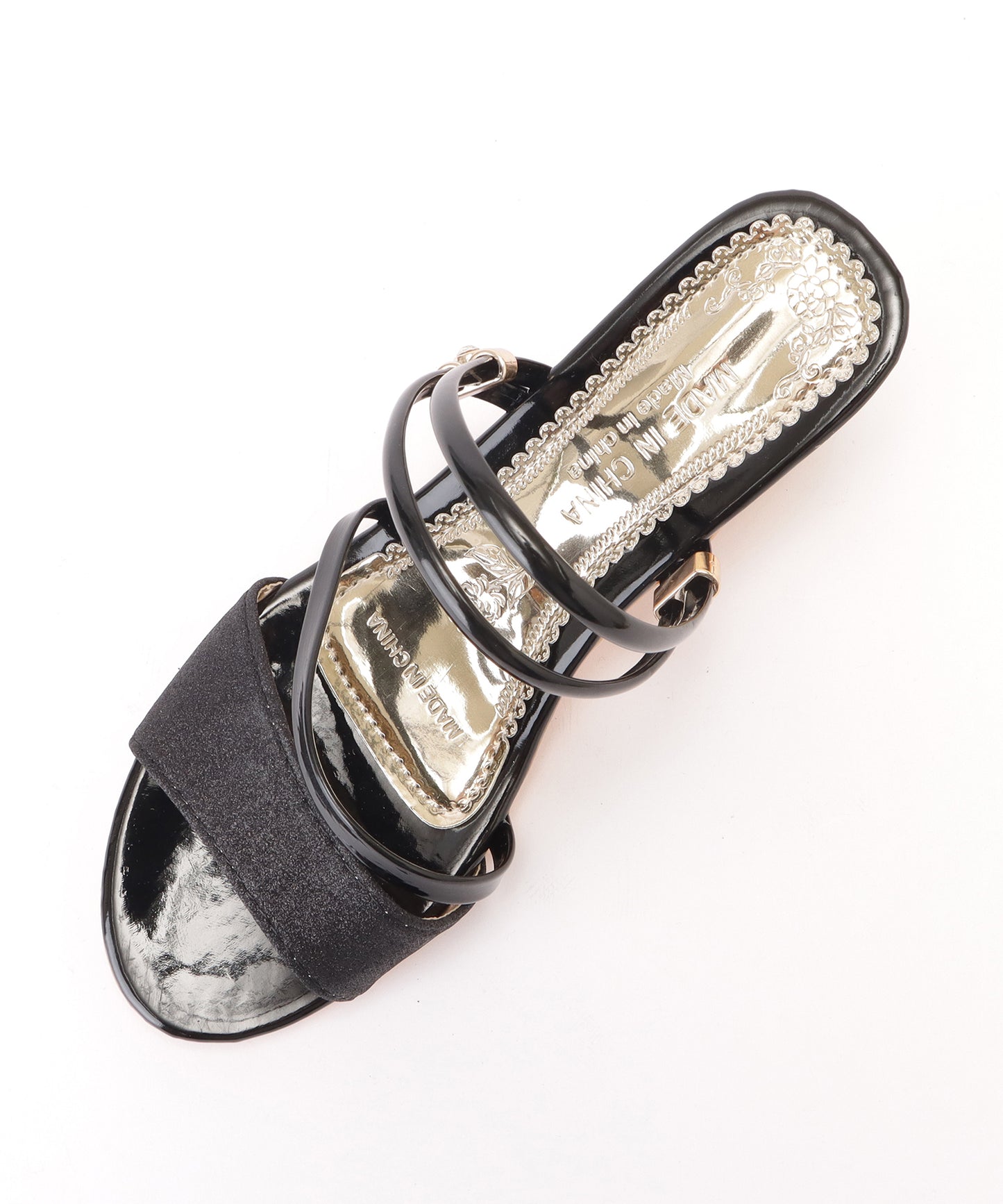 スタッズヒールストラップサンダル