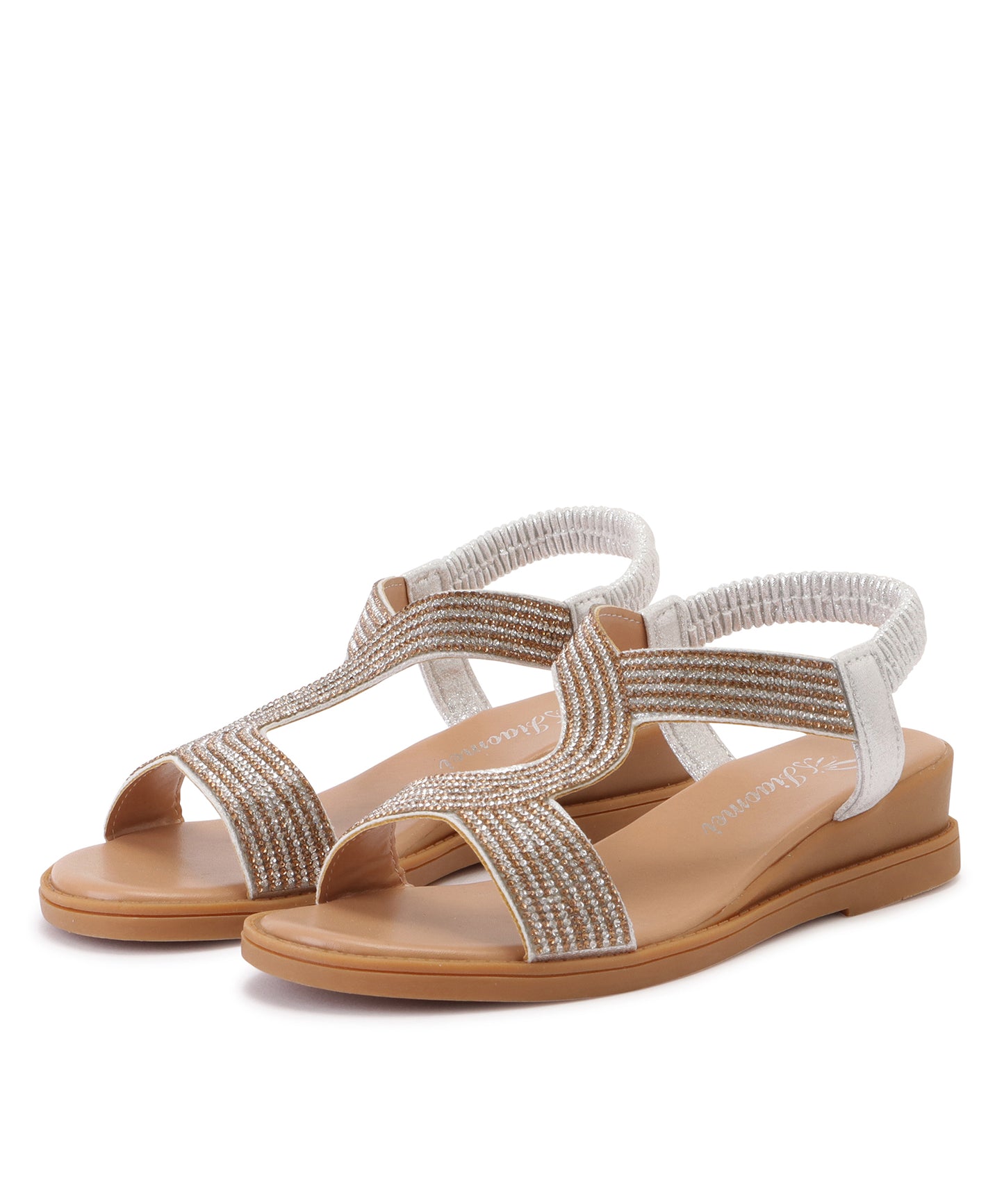 メタリックカラーウエーブコンフォートサンダル