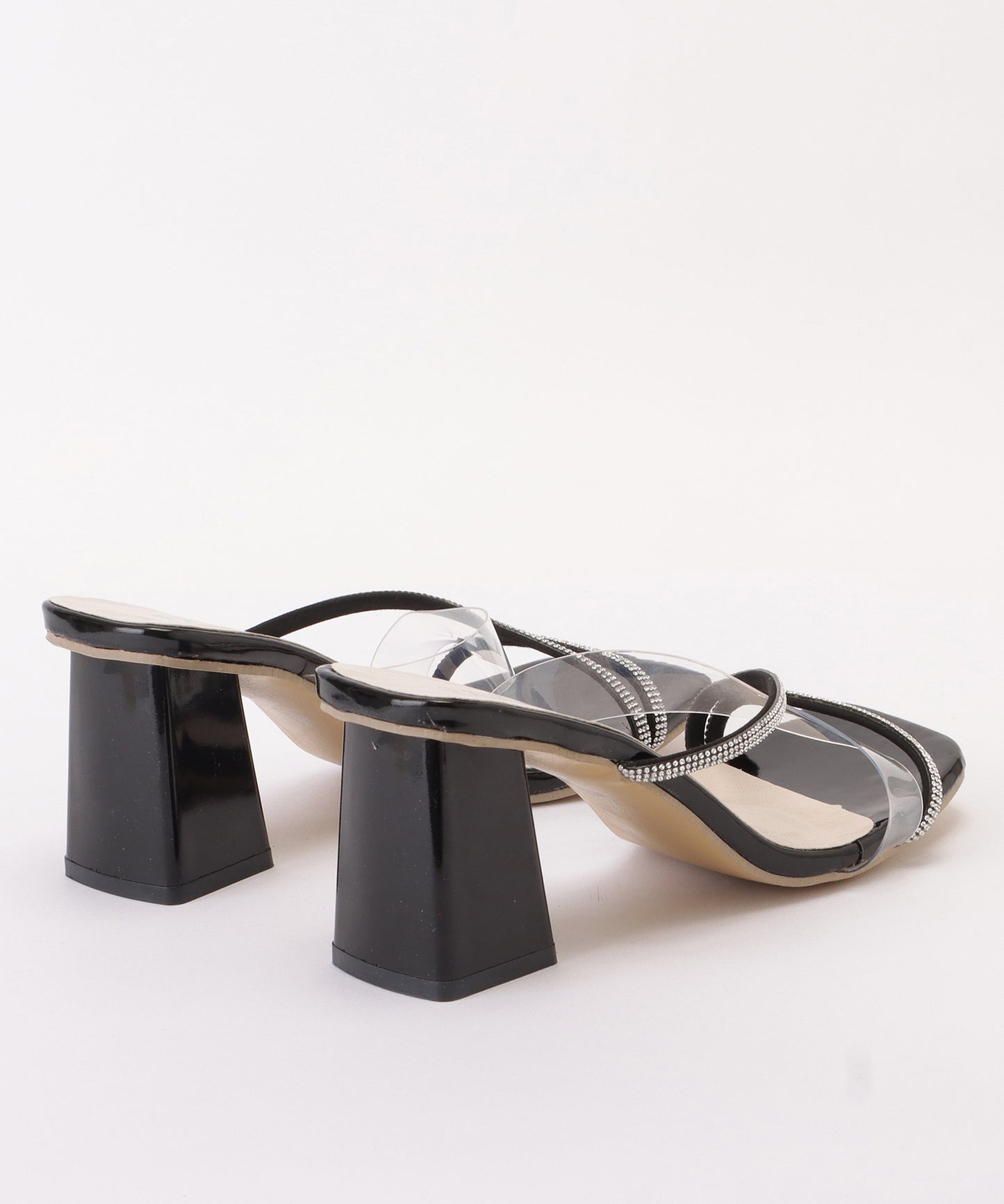 ビジューストラップミュールサンダル