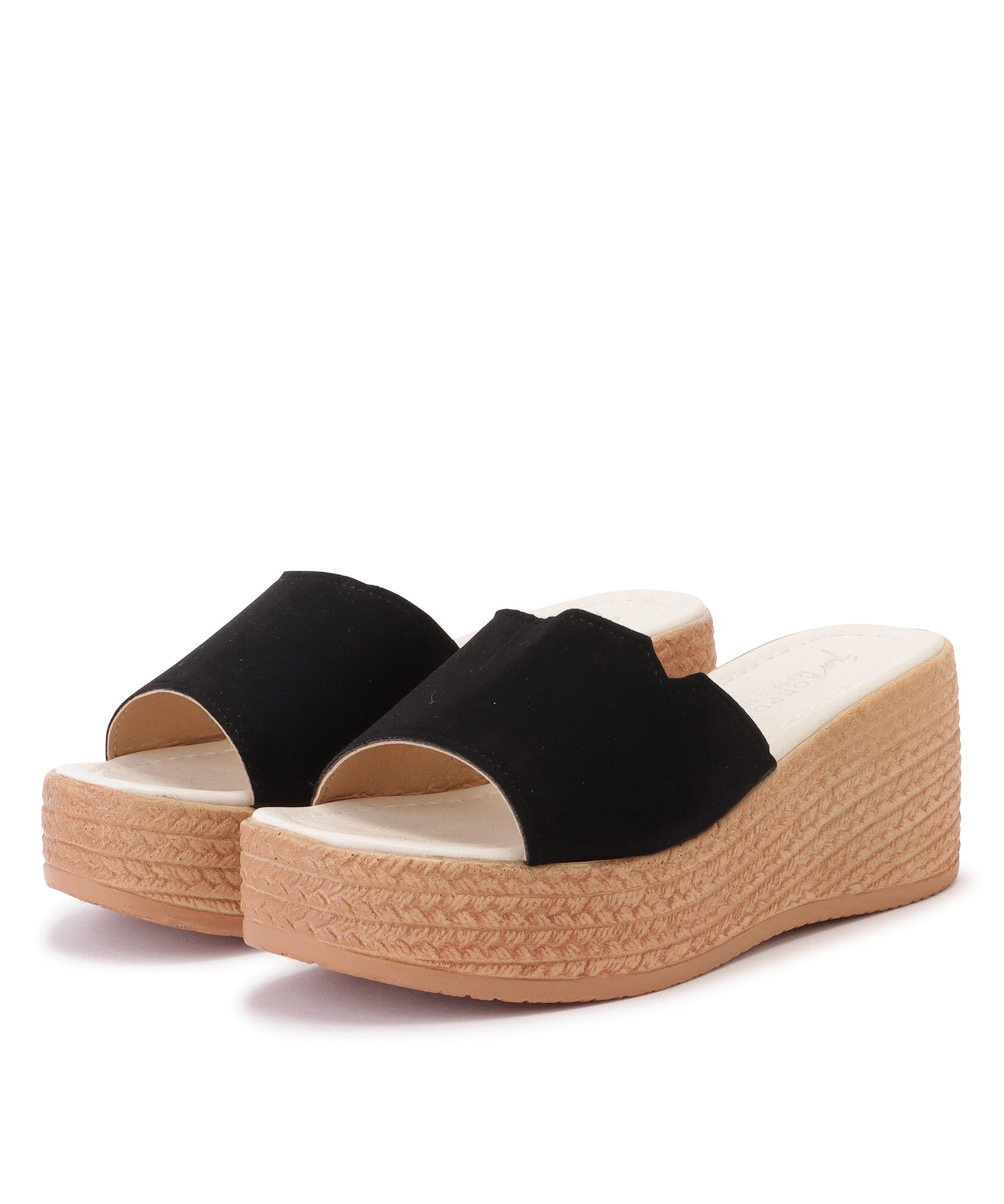 スエード調スリット厚底サンダル