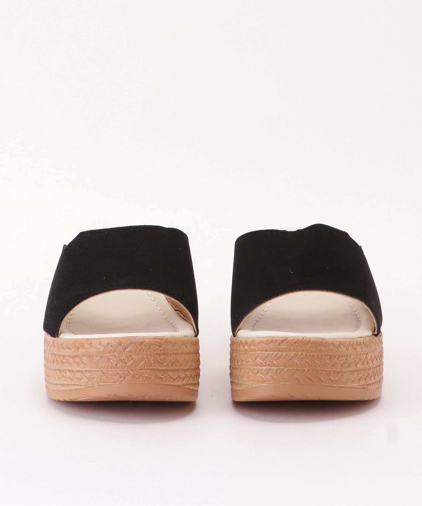 スエード調スリット厚底サンダル