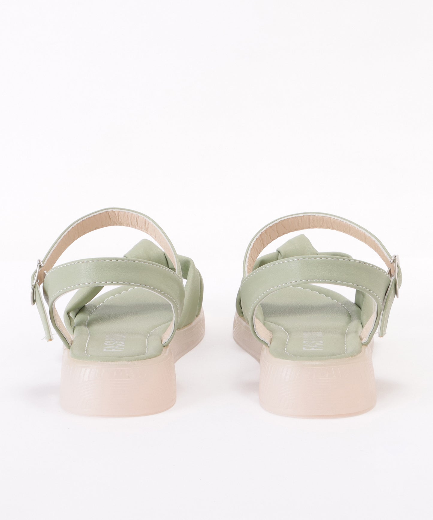 レザー調結びストラップサンダル