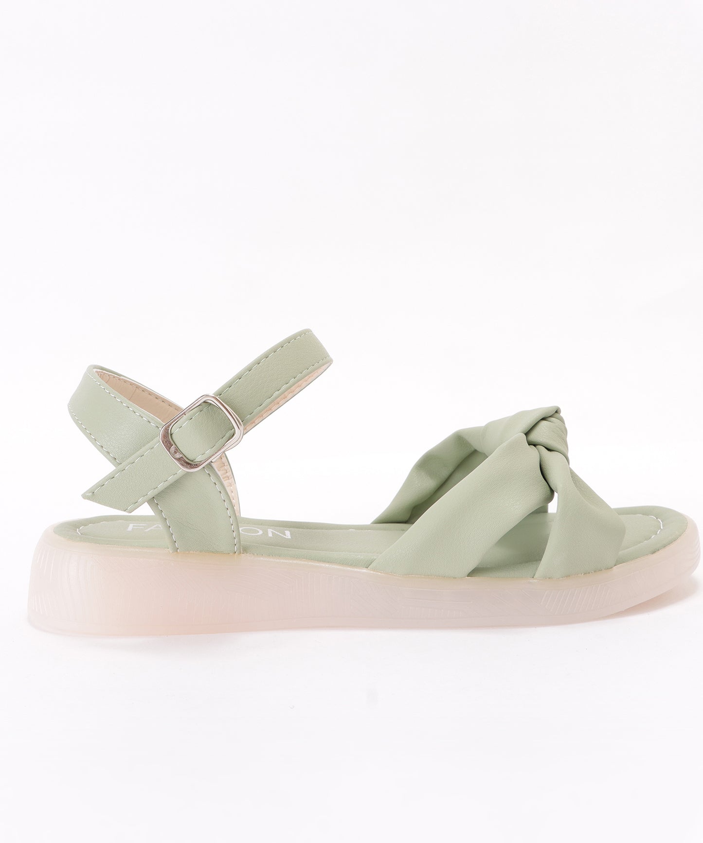 レザー調結びストラップサンダル