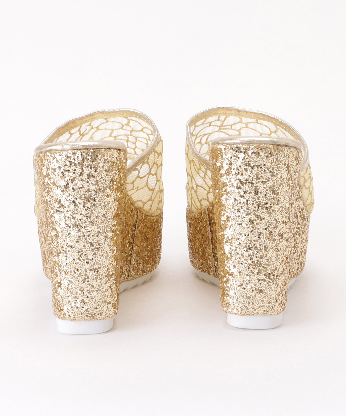 ラメソールボリュームレースサンダル