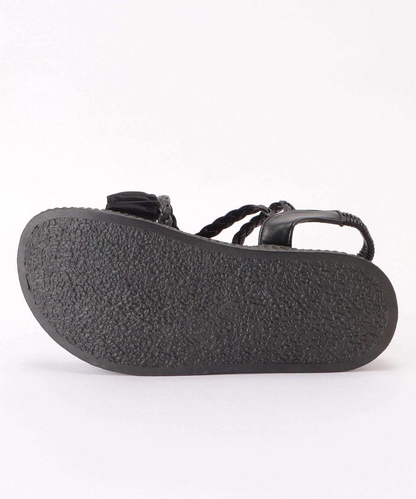 パールサテンストラップ厚底サンダル