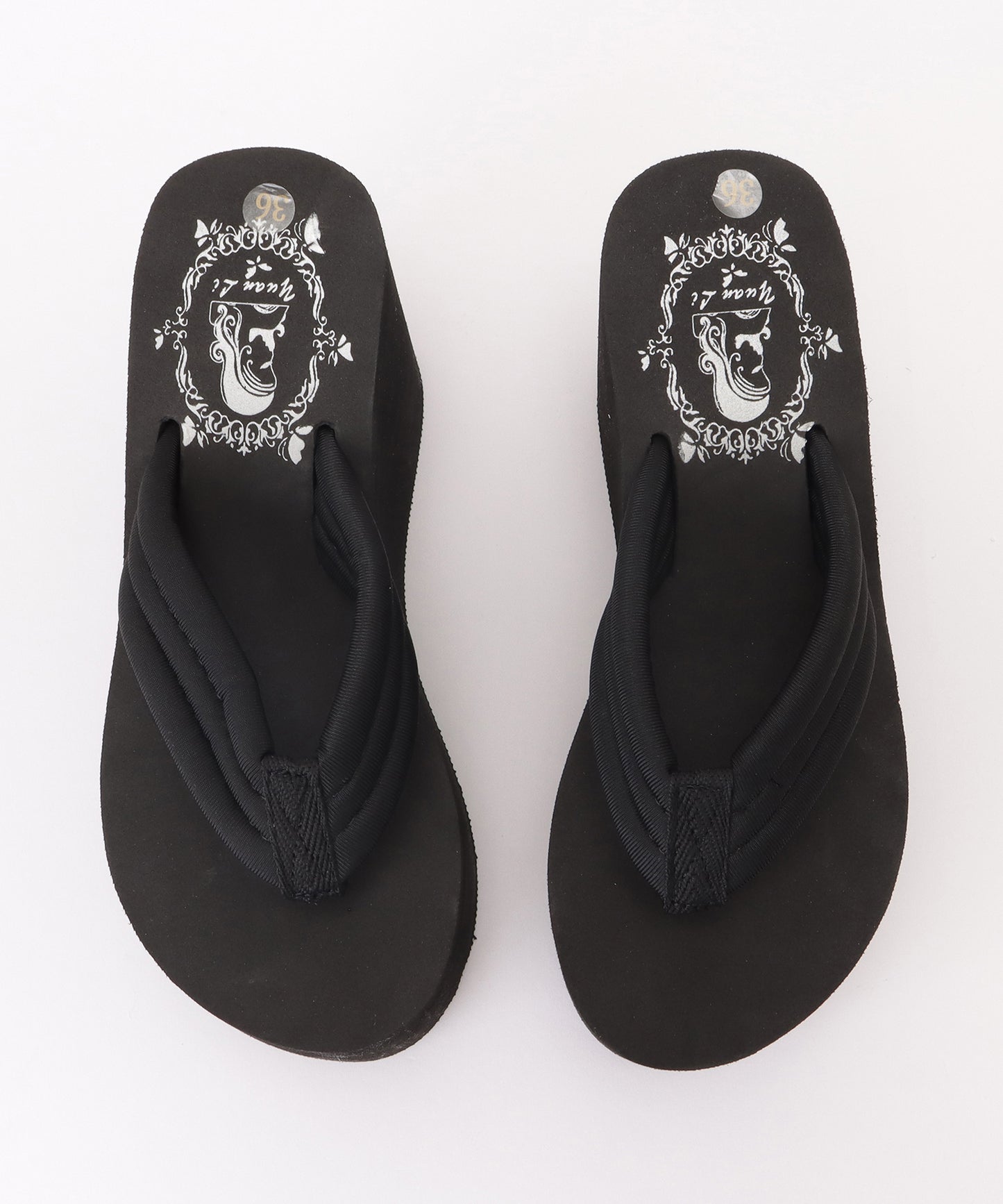 ワンカラー厚底ビーチトングサンダル