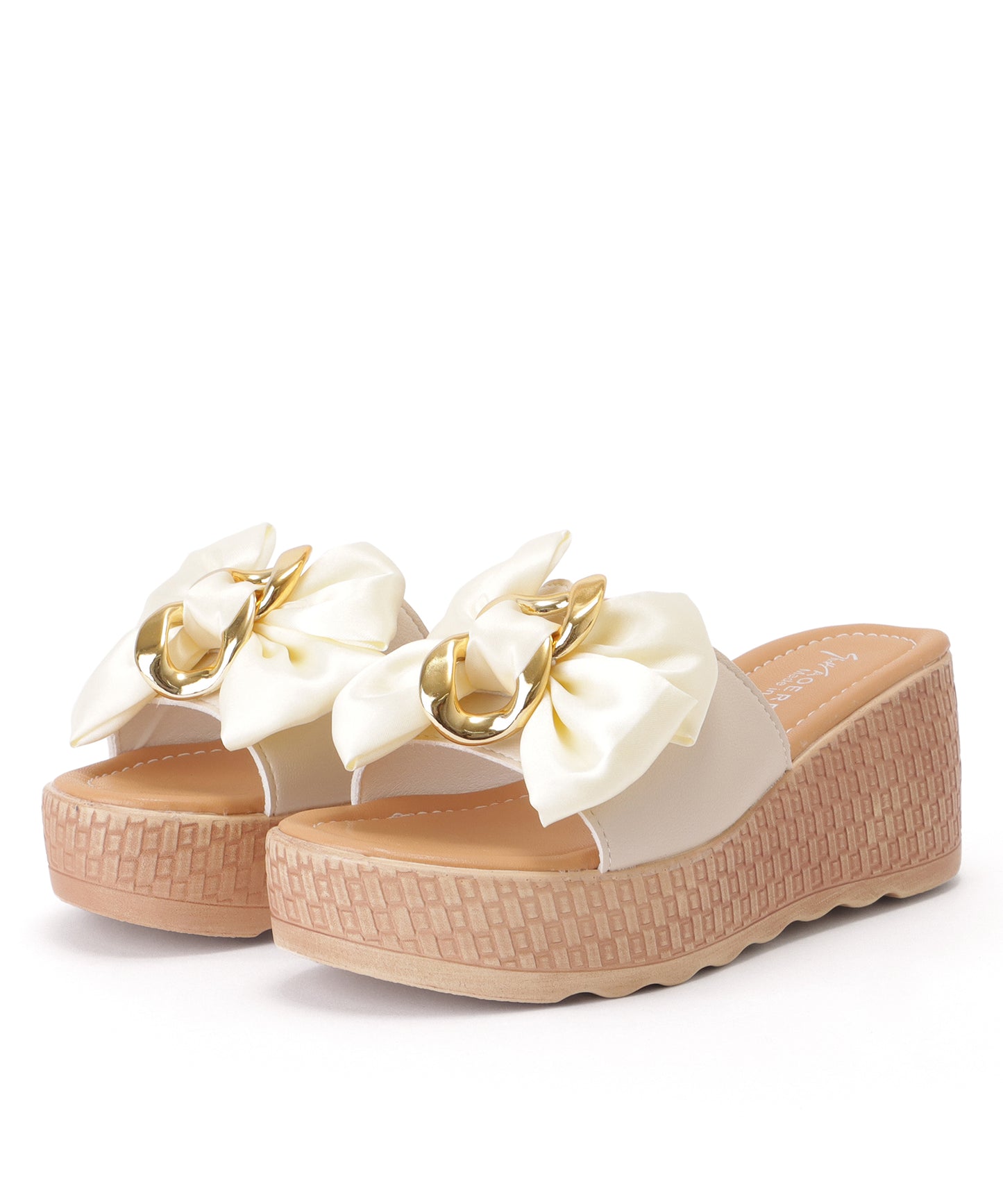 ビッグリボン厚底ウエッジサンダル