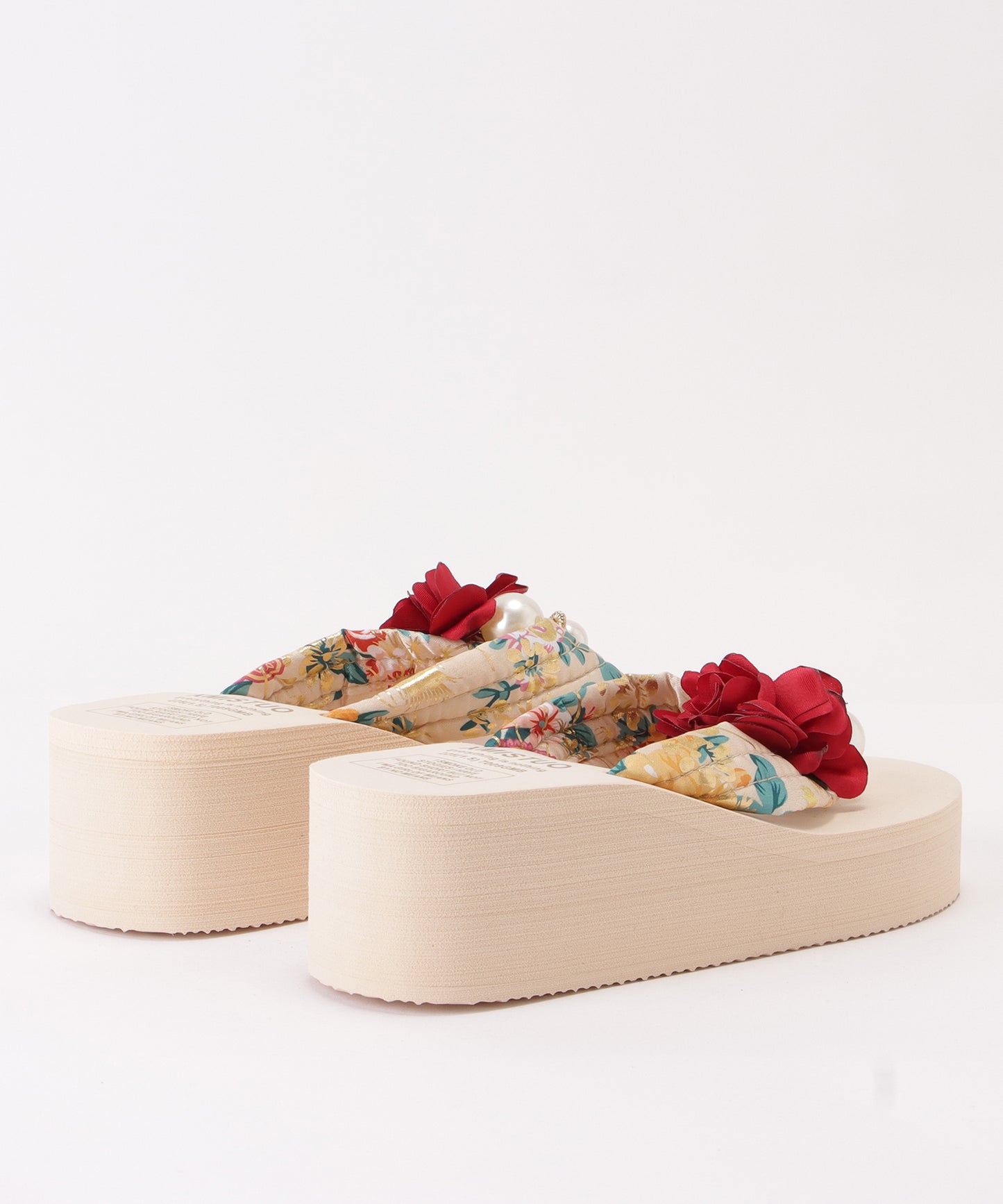 フラワー×パールモチーフ厚底ビーチサンダル