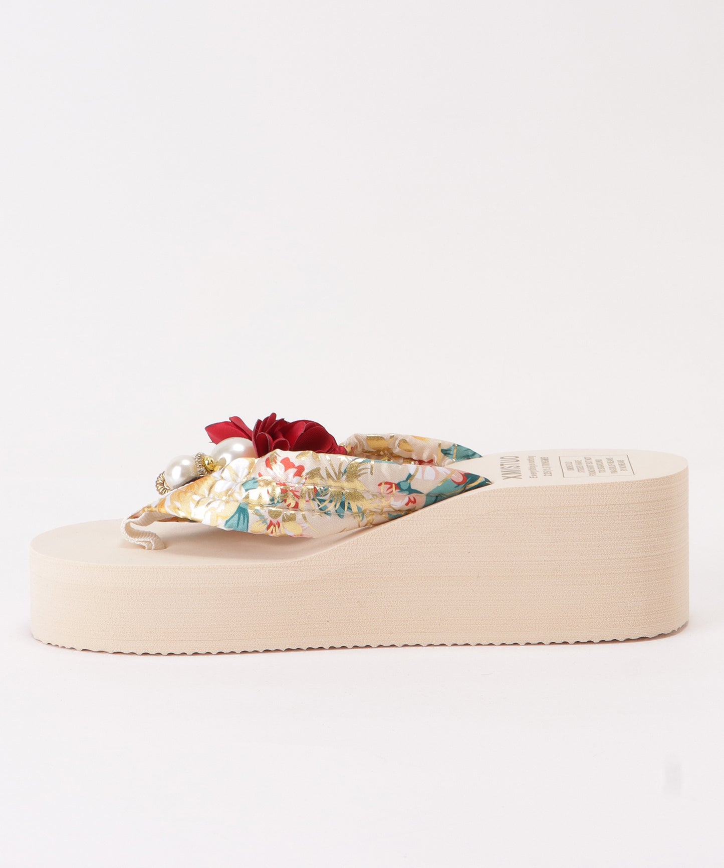 フラワー×パールモチーフ厚底ビーチサンダル