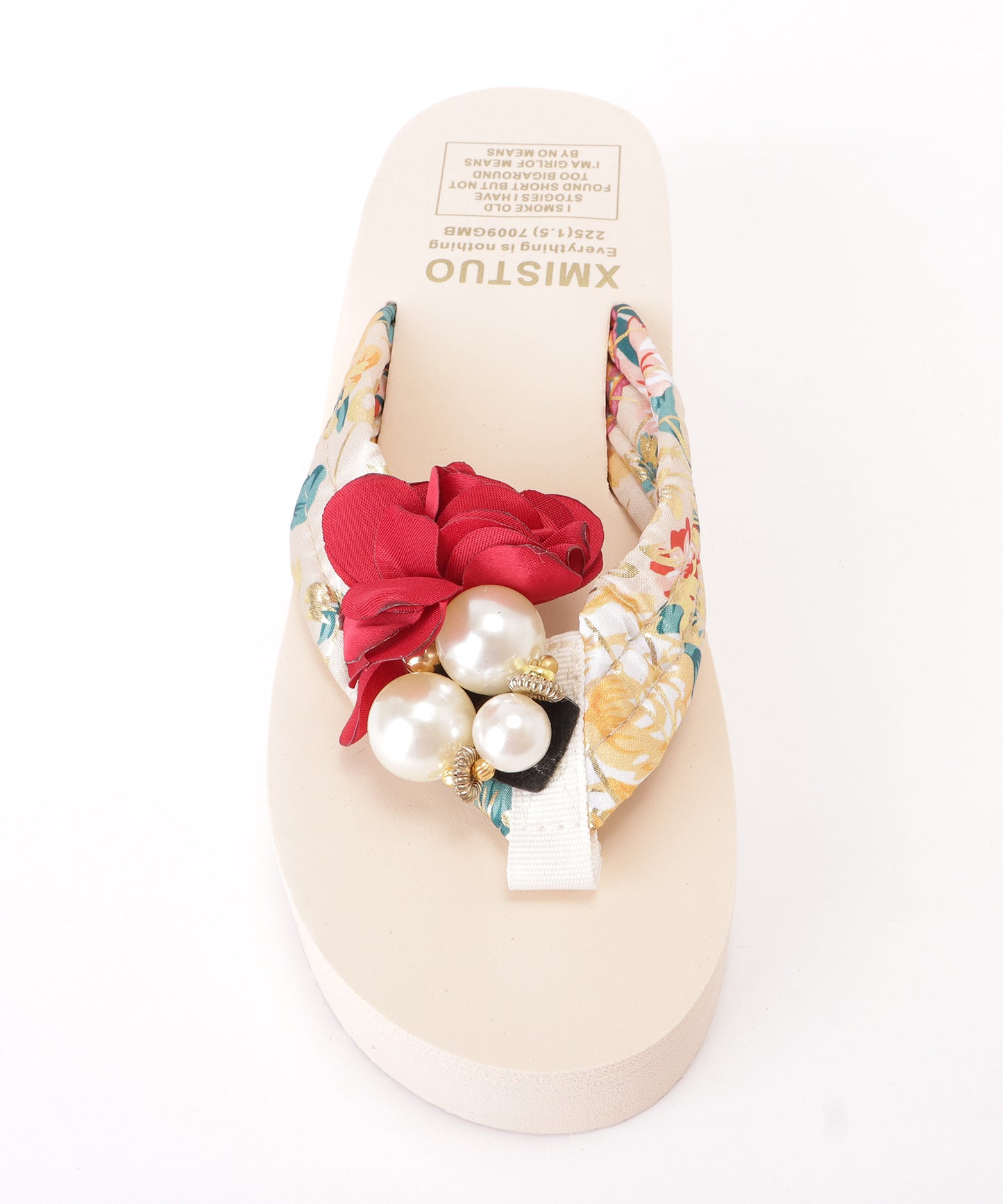 フラワー×パールモチーフ厚底ビーチサンダル