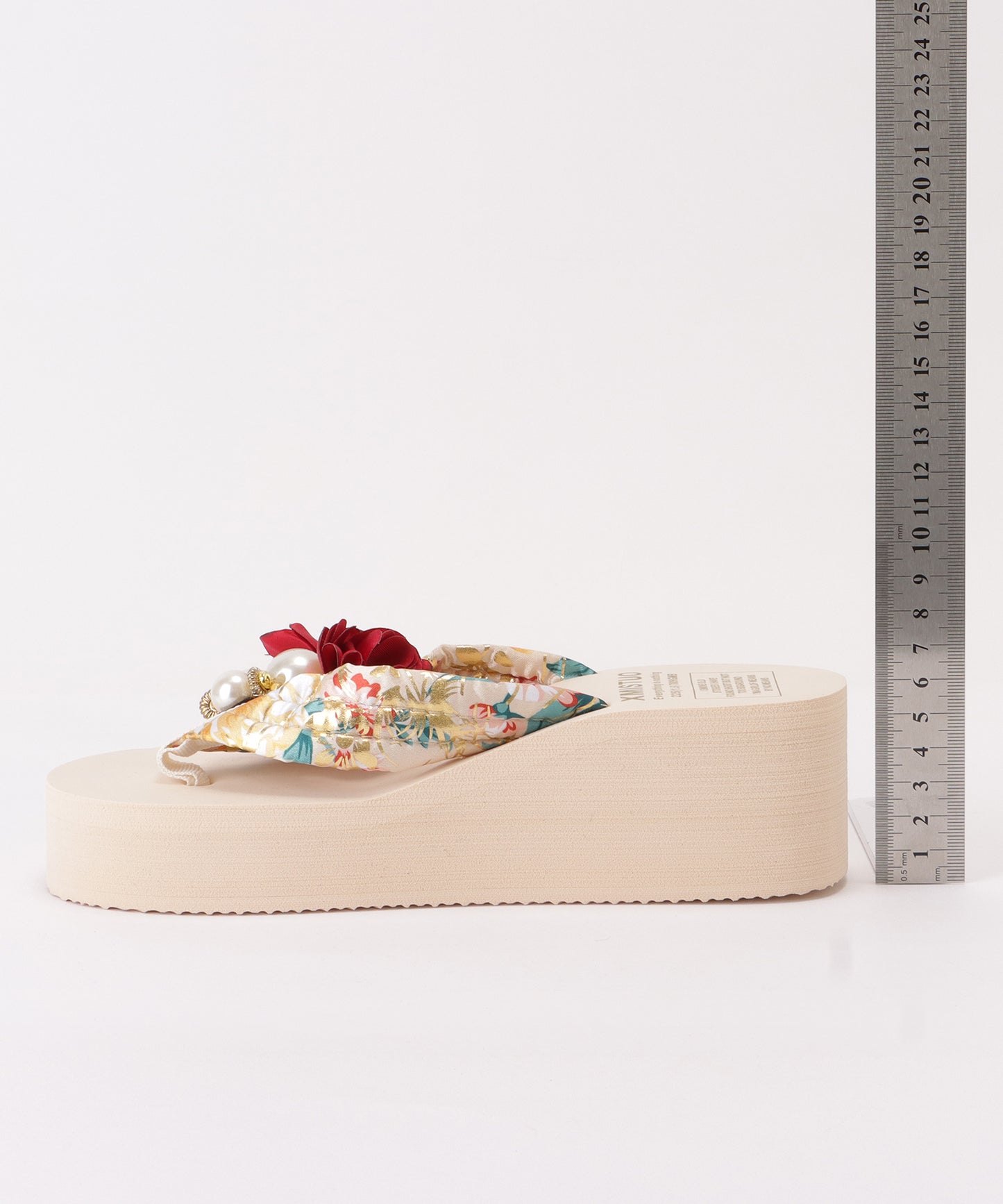 フラワー×パールモチーフ厚底ビーチサンダル