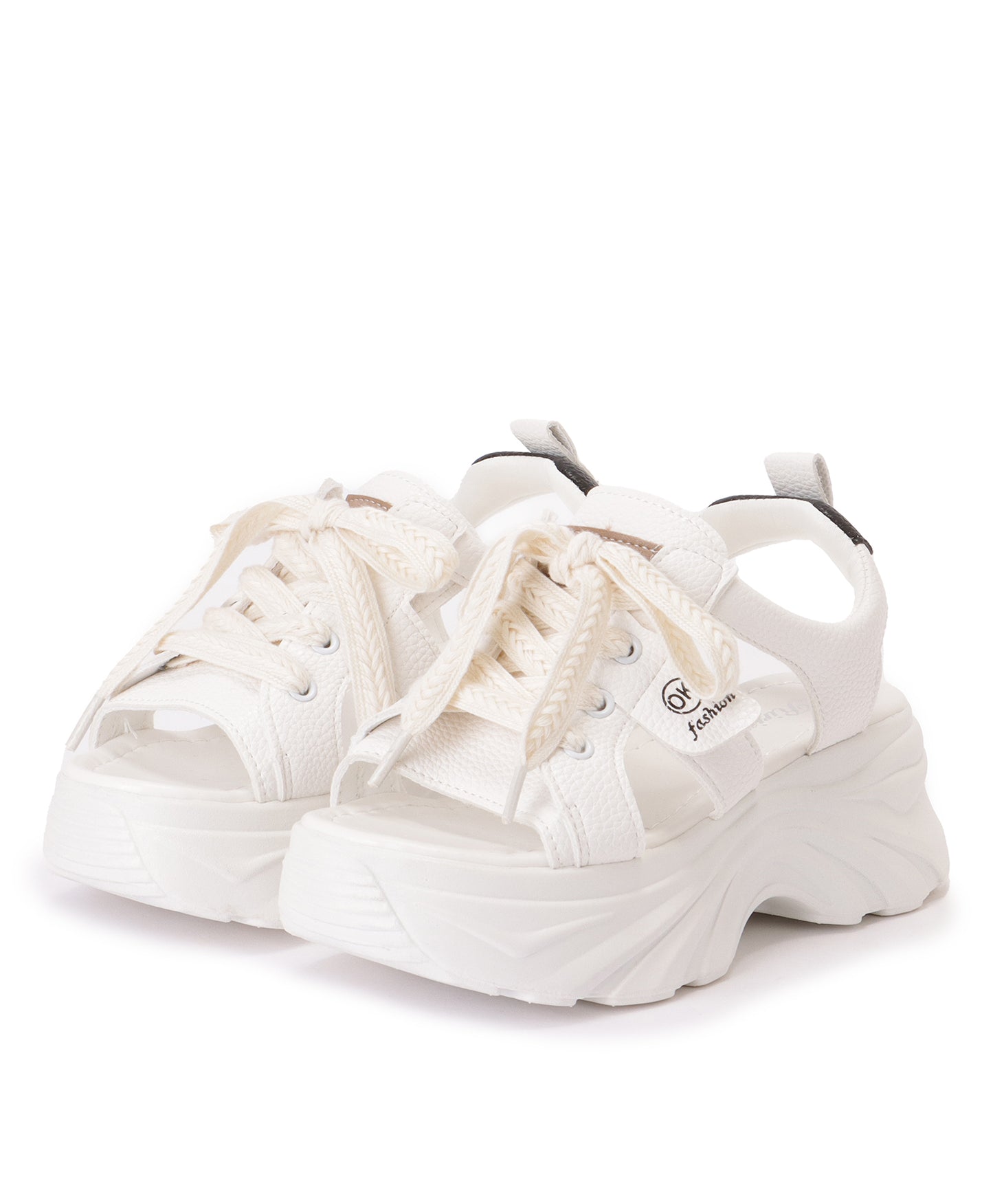 厚底 レースアップ ボリューム スニーカー サンダル