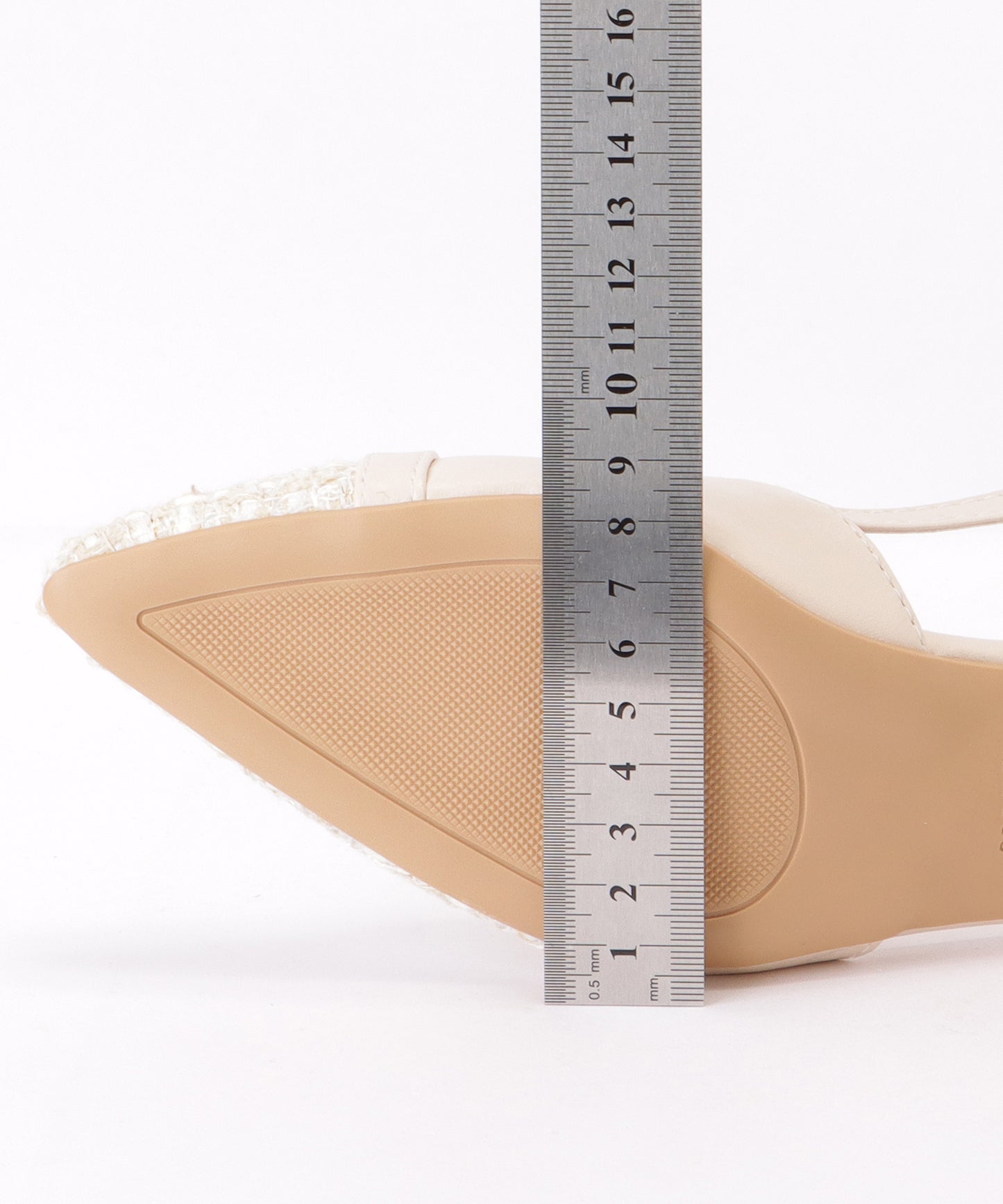 ポインテッド ツイードドッキング バックストラップ サンダル