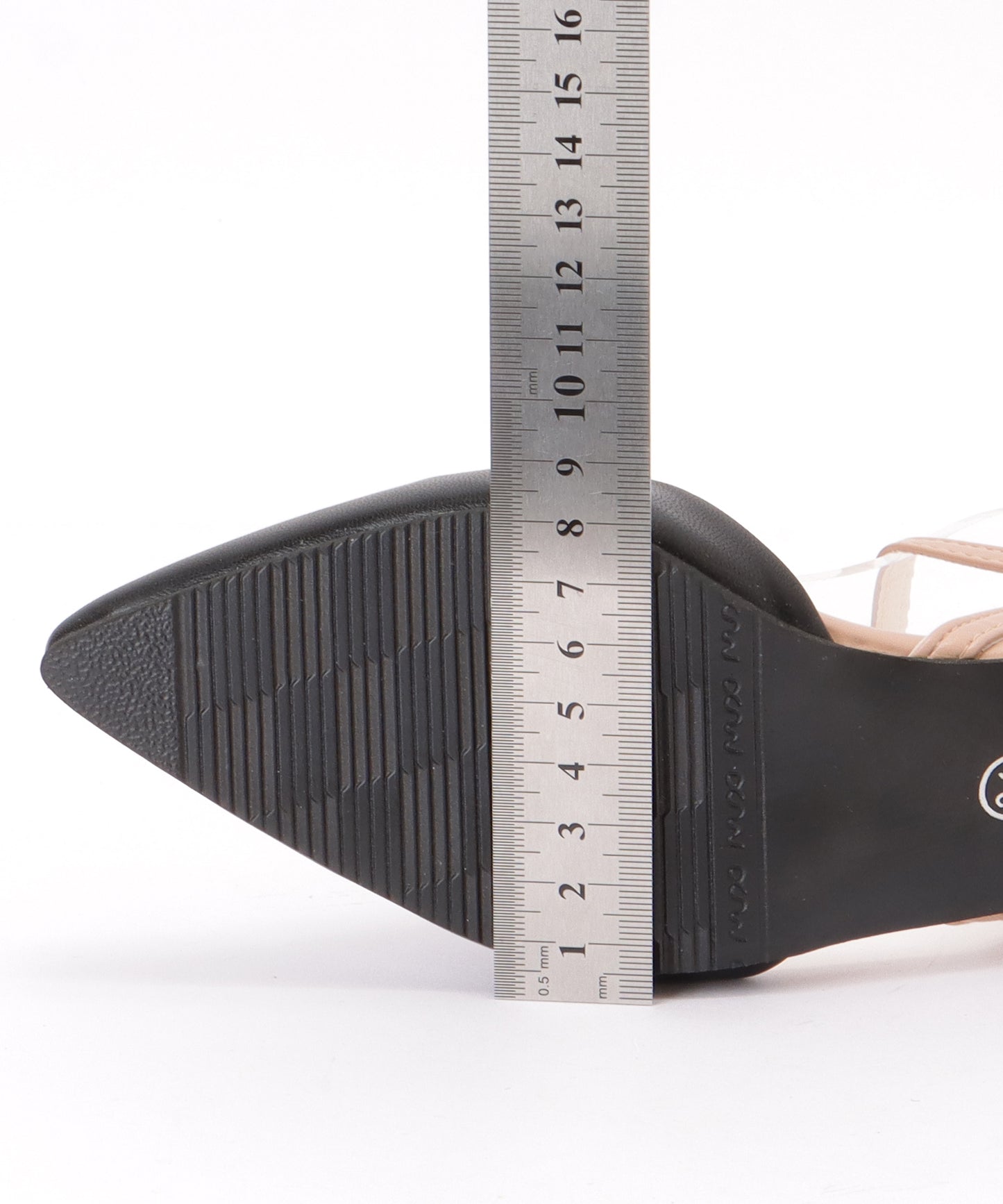 バイカラー ポインテッド サイドオープン ストラップ サンダル