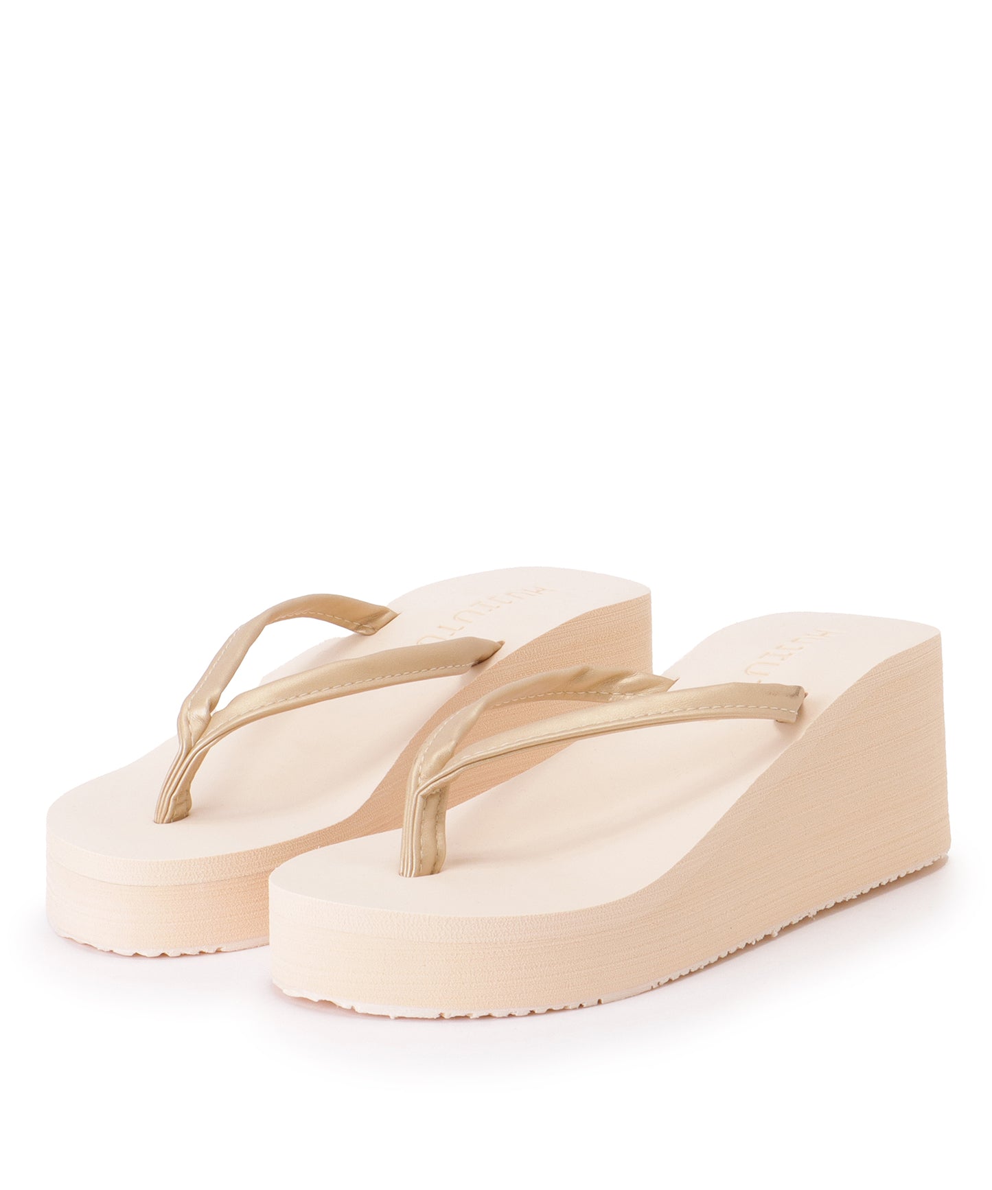 ソリッドカラー 厚底 ウエッジ トング サンダル