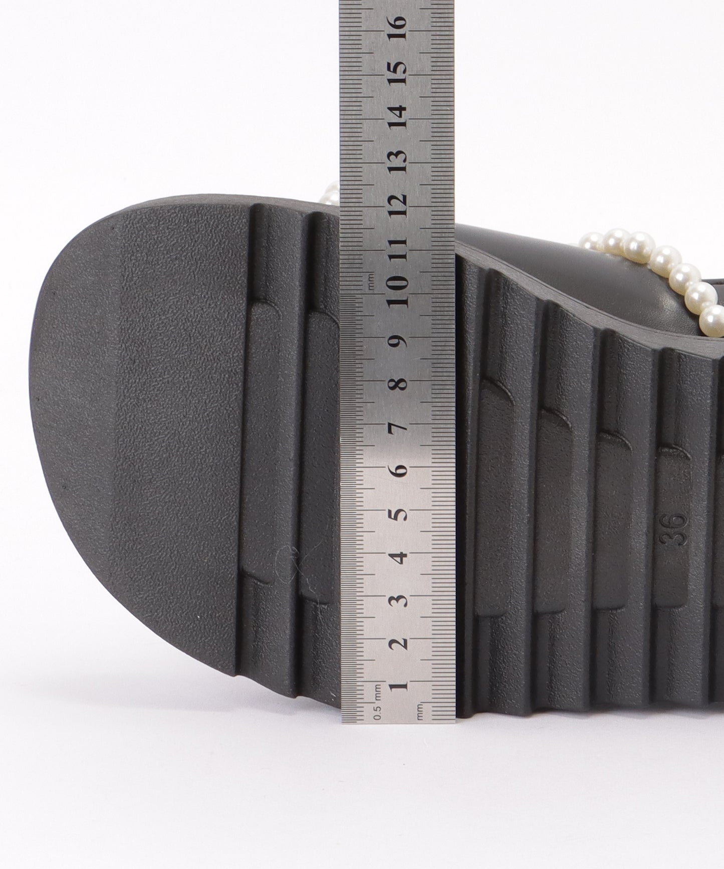 パールライン バックストラップ 厚底 トング サンダル