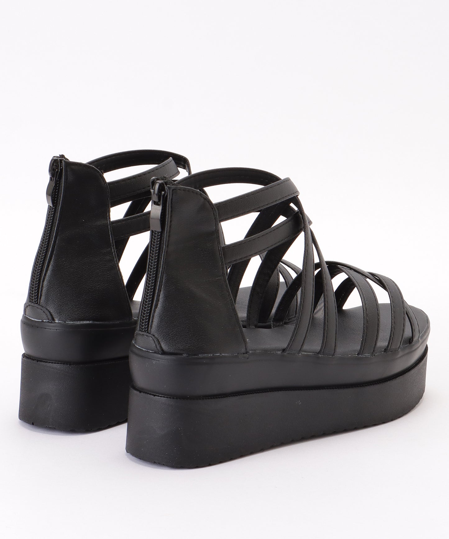 クロス ストラップ 厚底 ハイカット サンダル