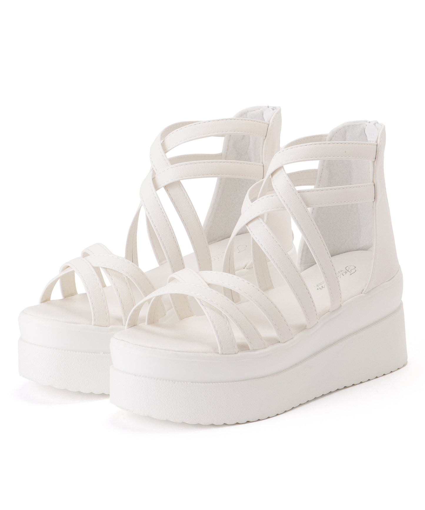 クロス ストラップ 厚底 ハイカット サンダル