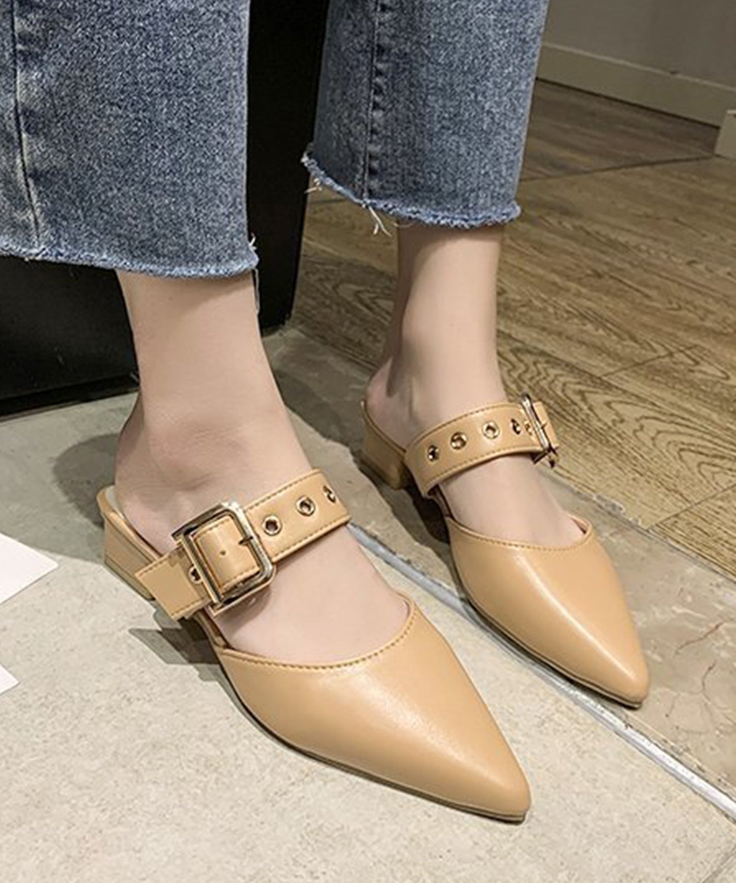 ポインテッド スタッズ ミュール サンダル