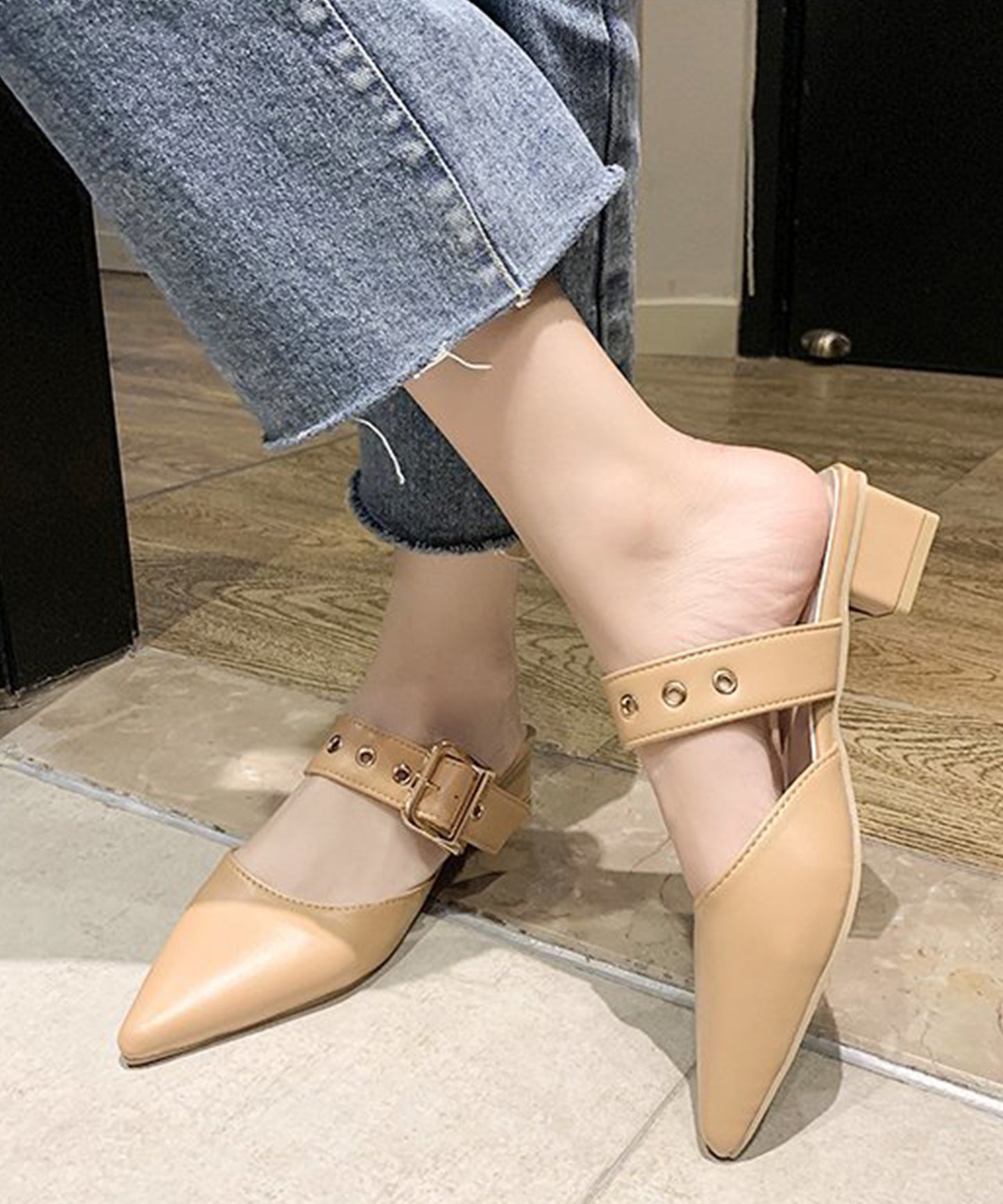 ポインテッド スタッズ ミュール サンダル