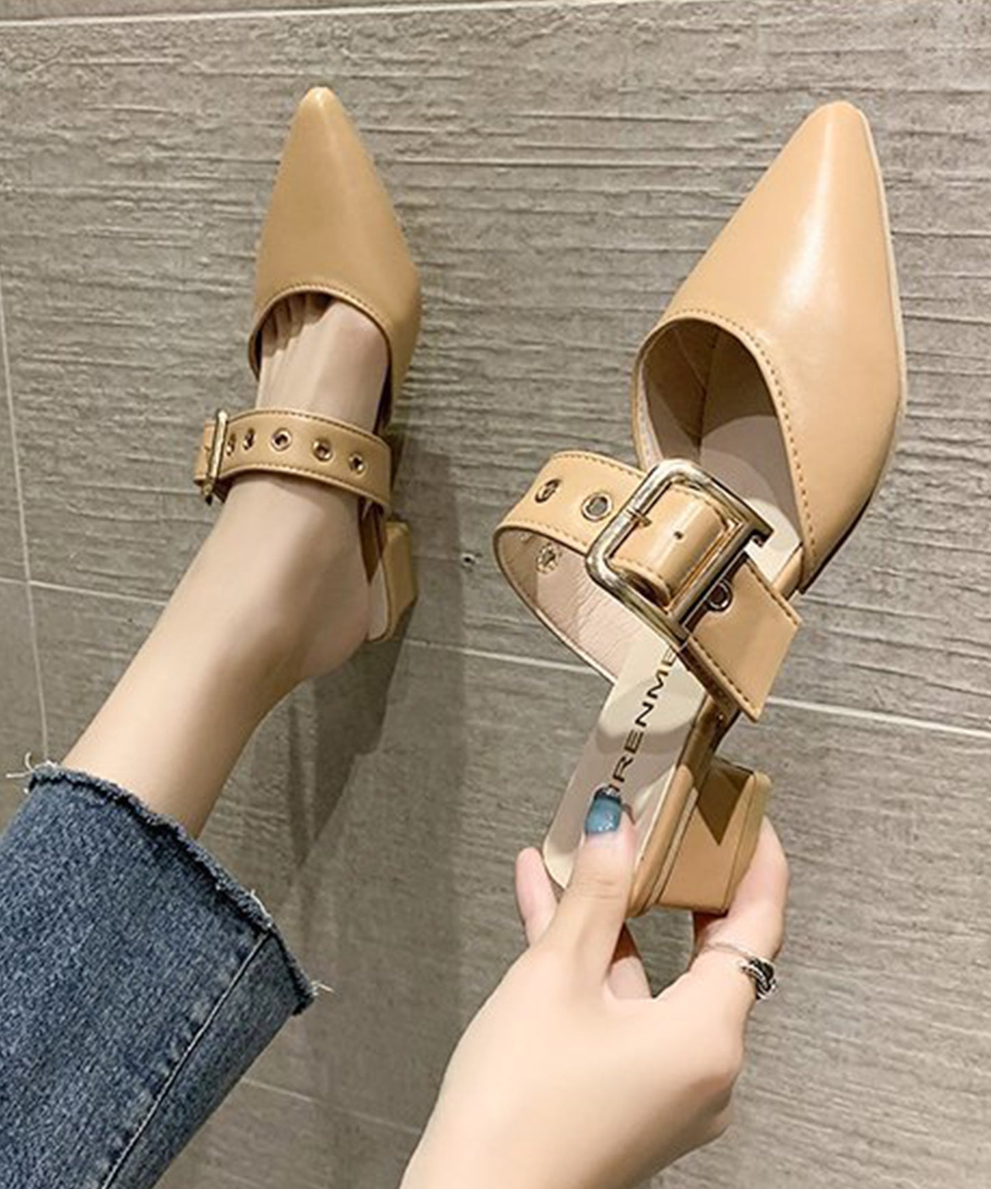 ポインテッド スタッズ ミュール サンダル