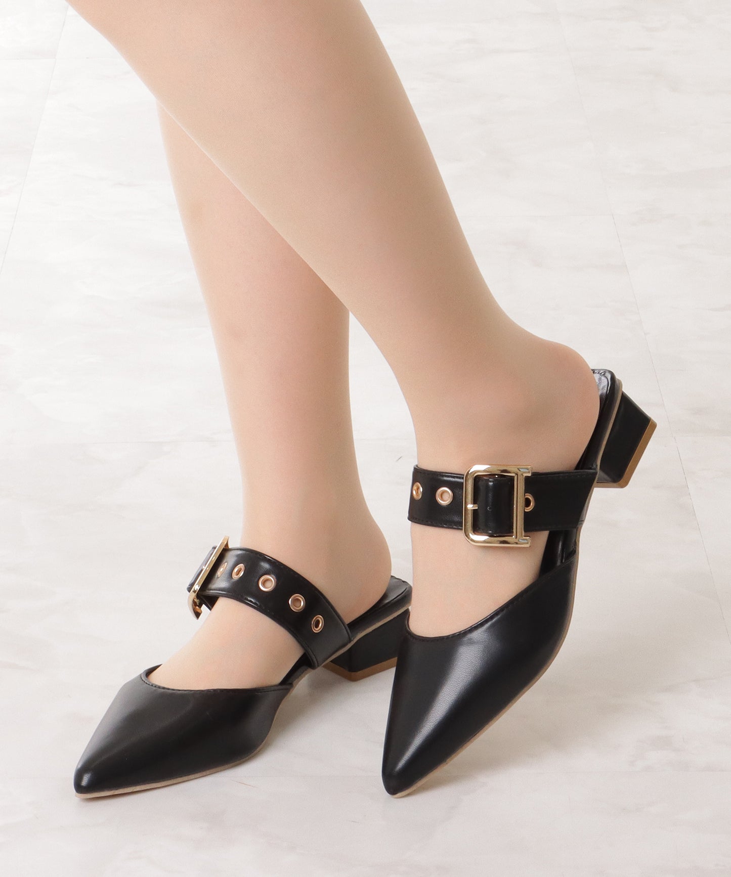 ポインテッド スタッズ ミュール サンダル