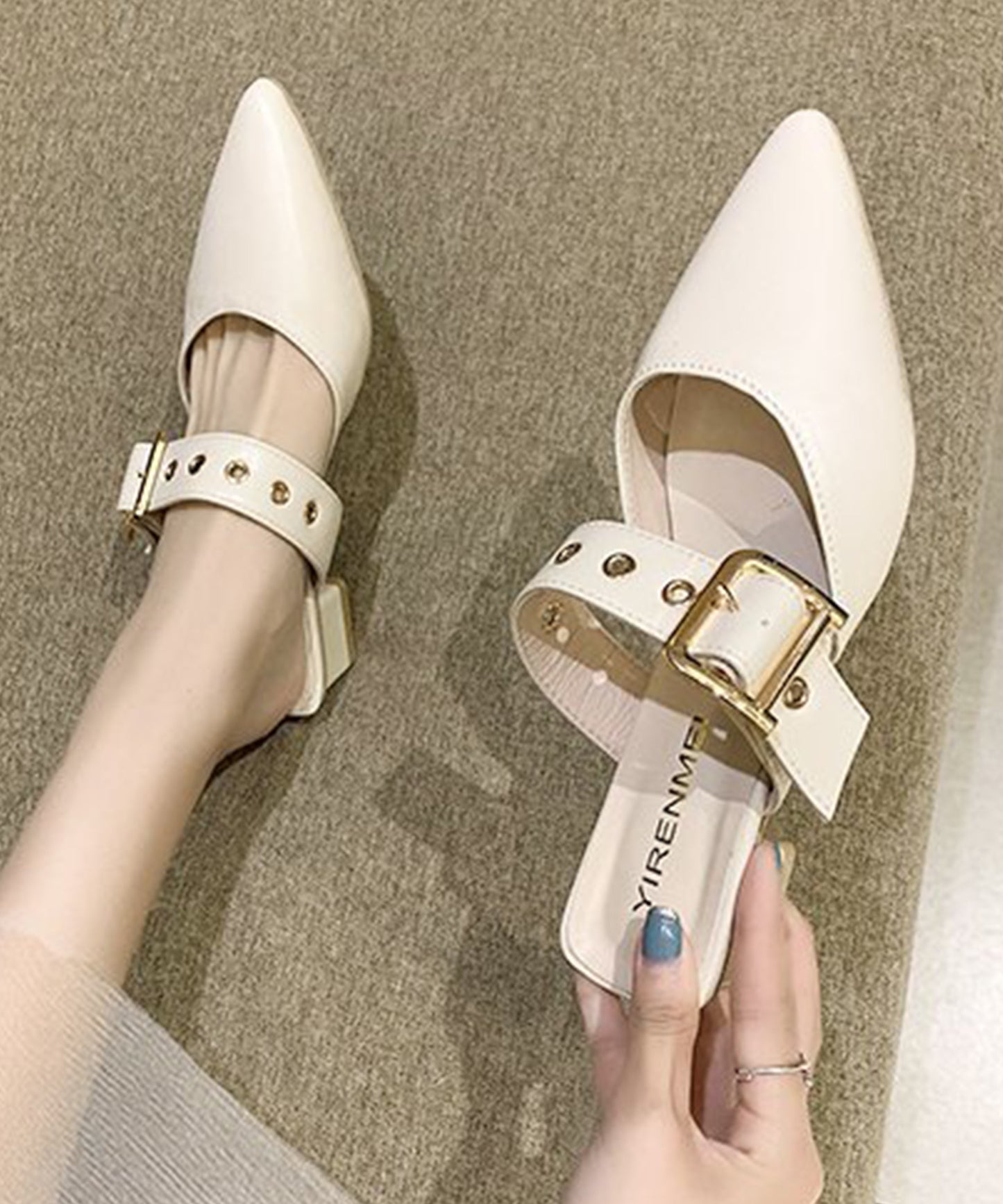 ポインテッド スタッズ ミュール サンダル