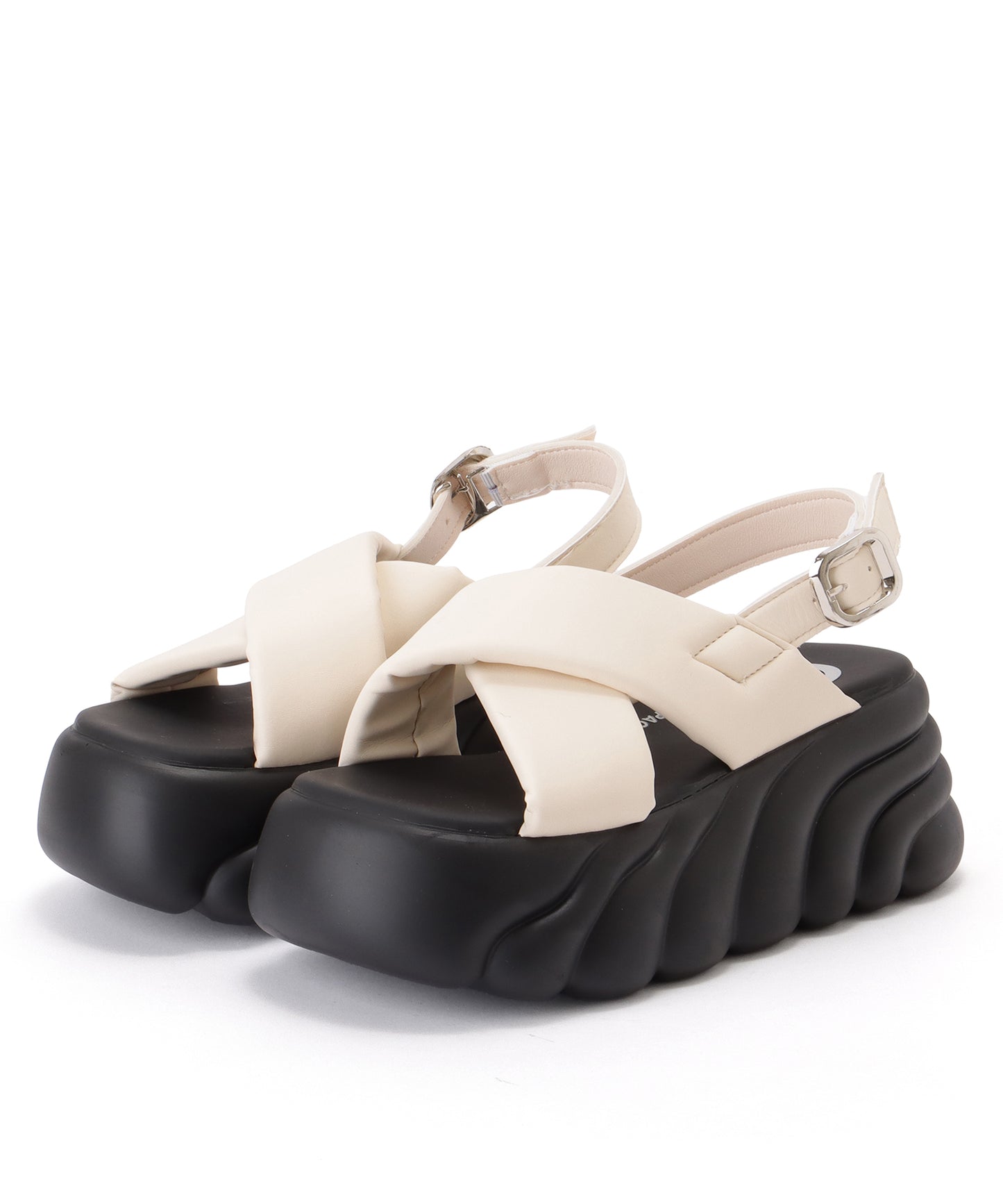 クロス バンド 厚底 ストラップ サンダル