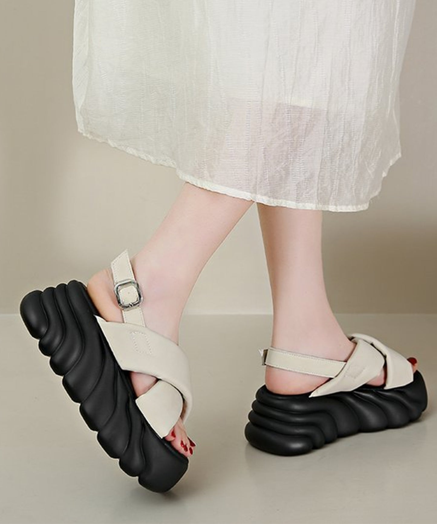 クロス バンド 厚底 ストラップ サンダル