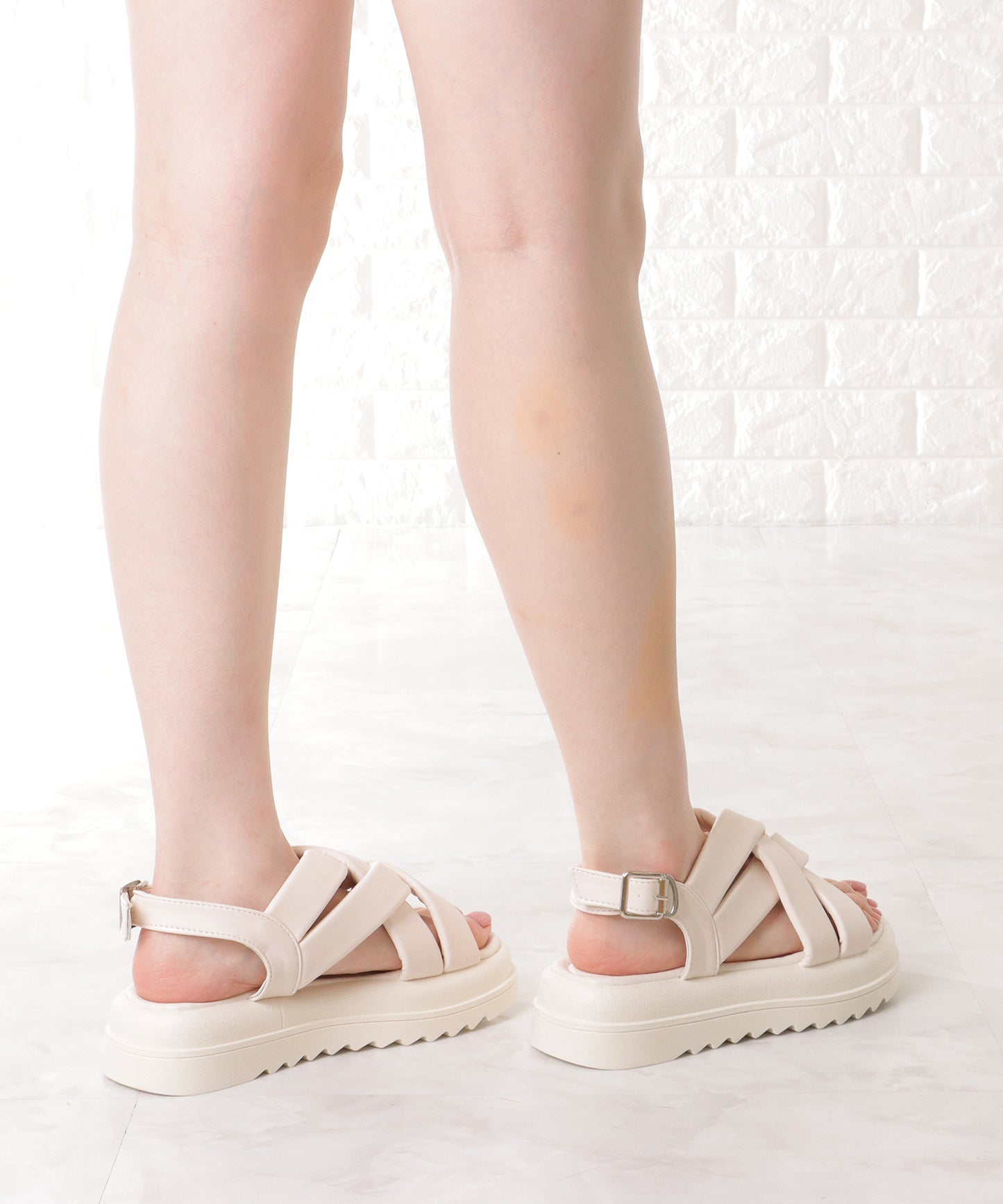 メッシュ ストラップ 厚底 コンフォート サンダル
