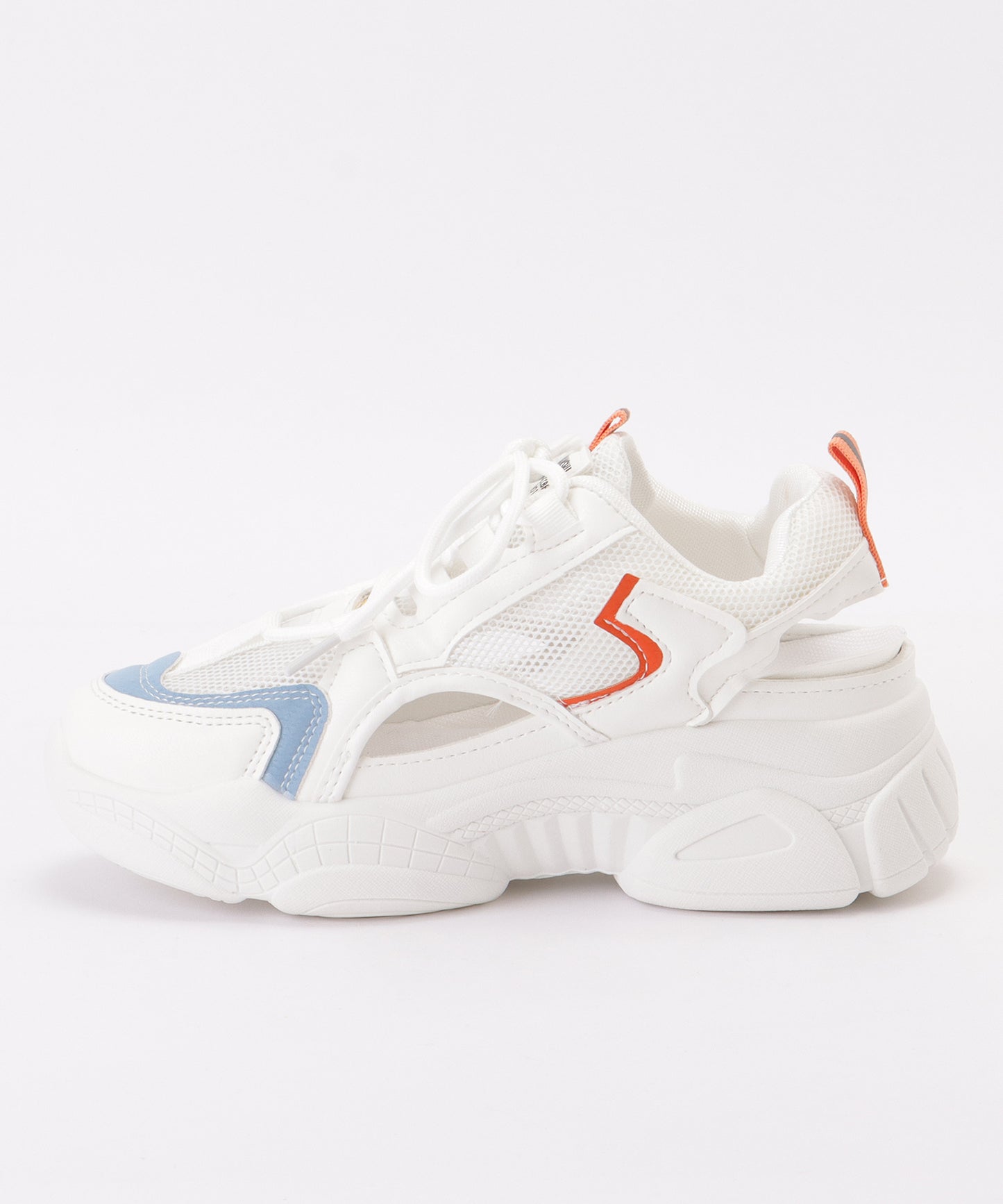 配色 メッシュ レースアップ スニーカー サンダル