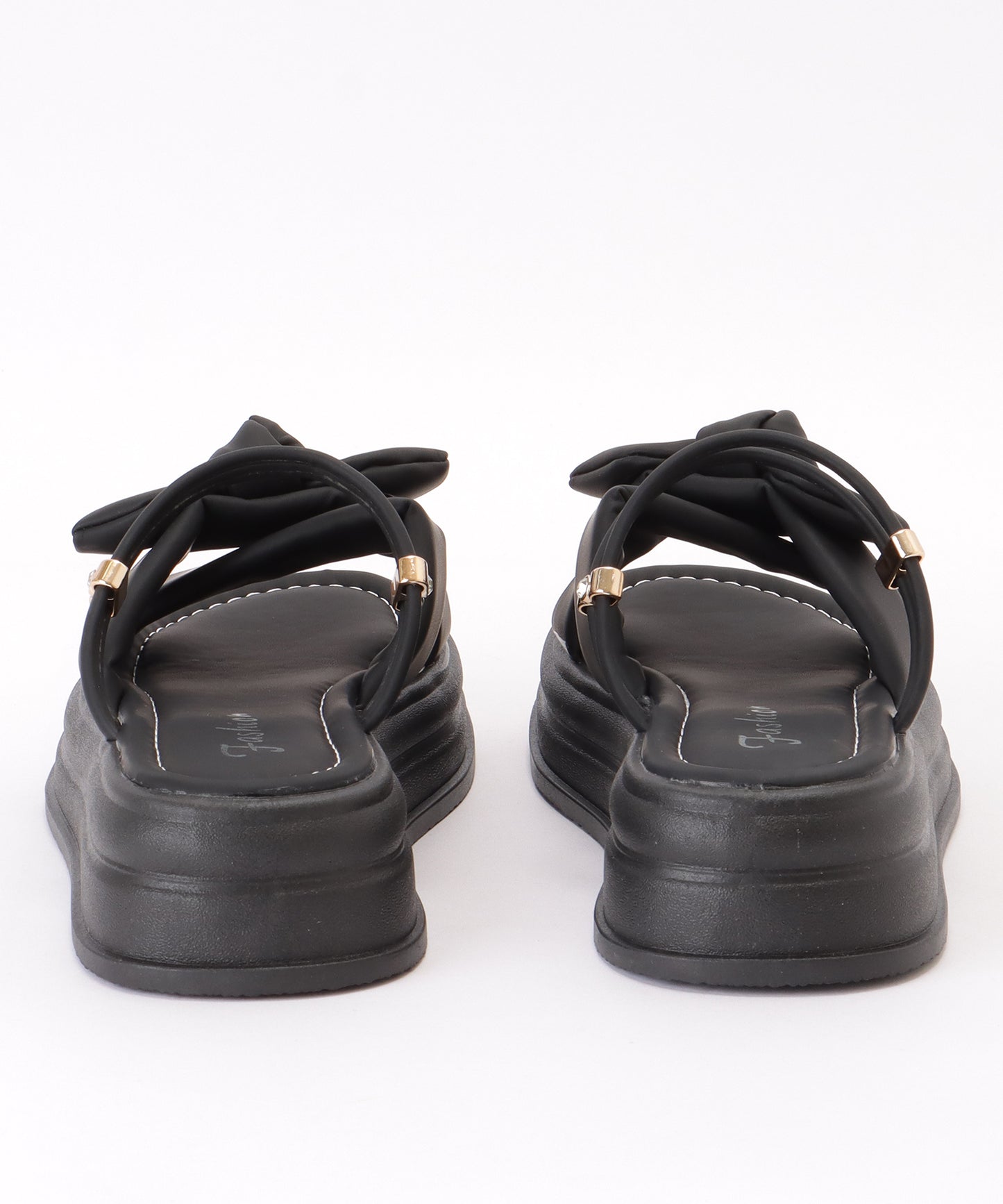 リボン付き クロス ベルト コンフォート サンダル