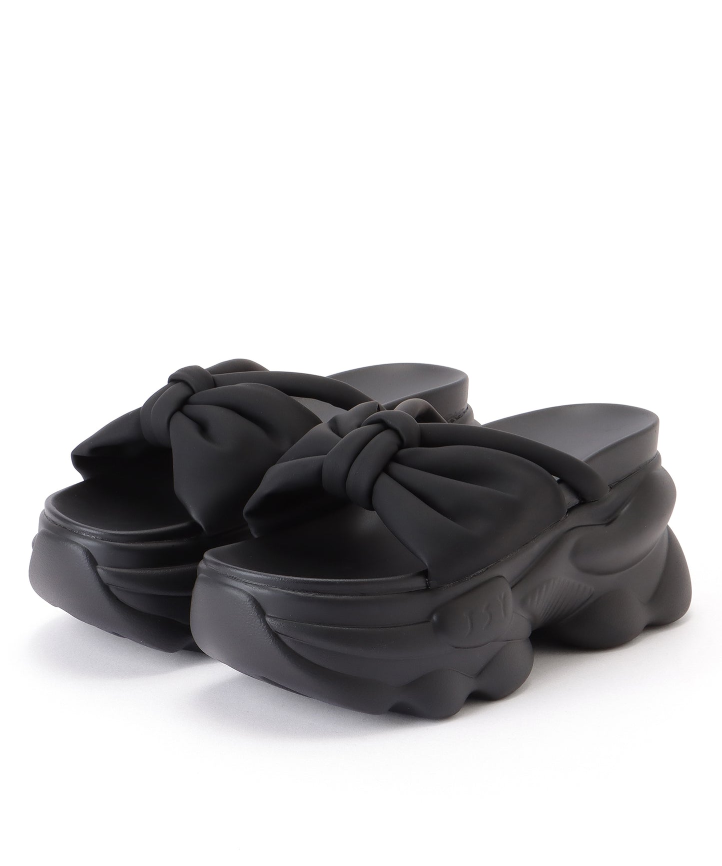 リボン バンド 厚底 ボリューム サンダル