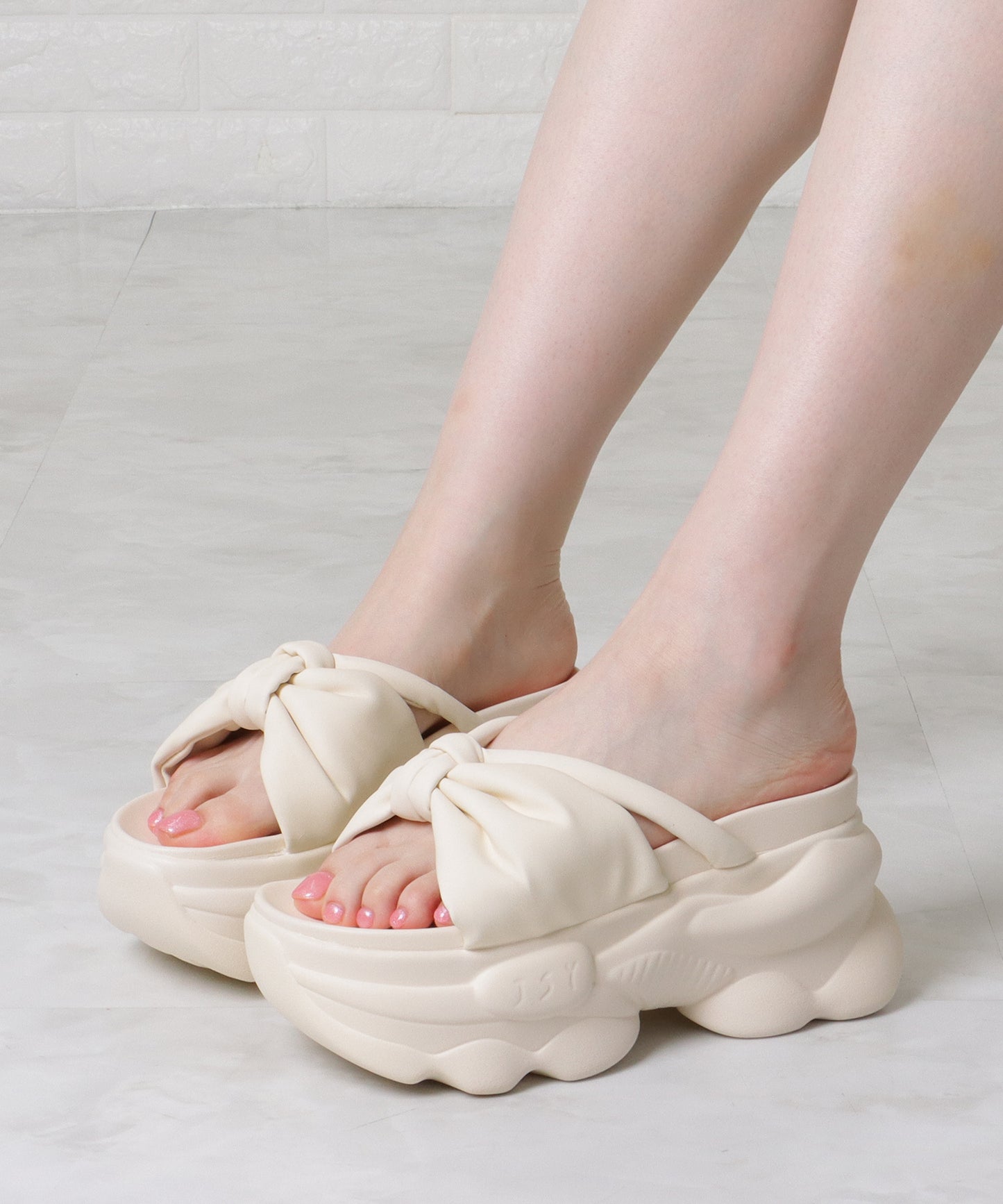 リボン バンド 厚底 ボリューム サンダル