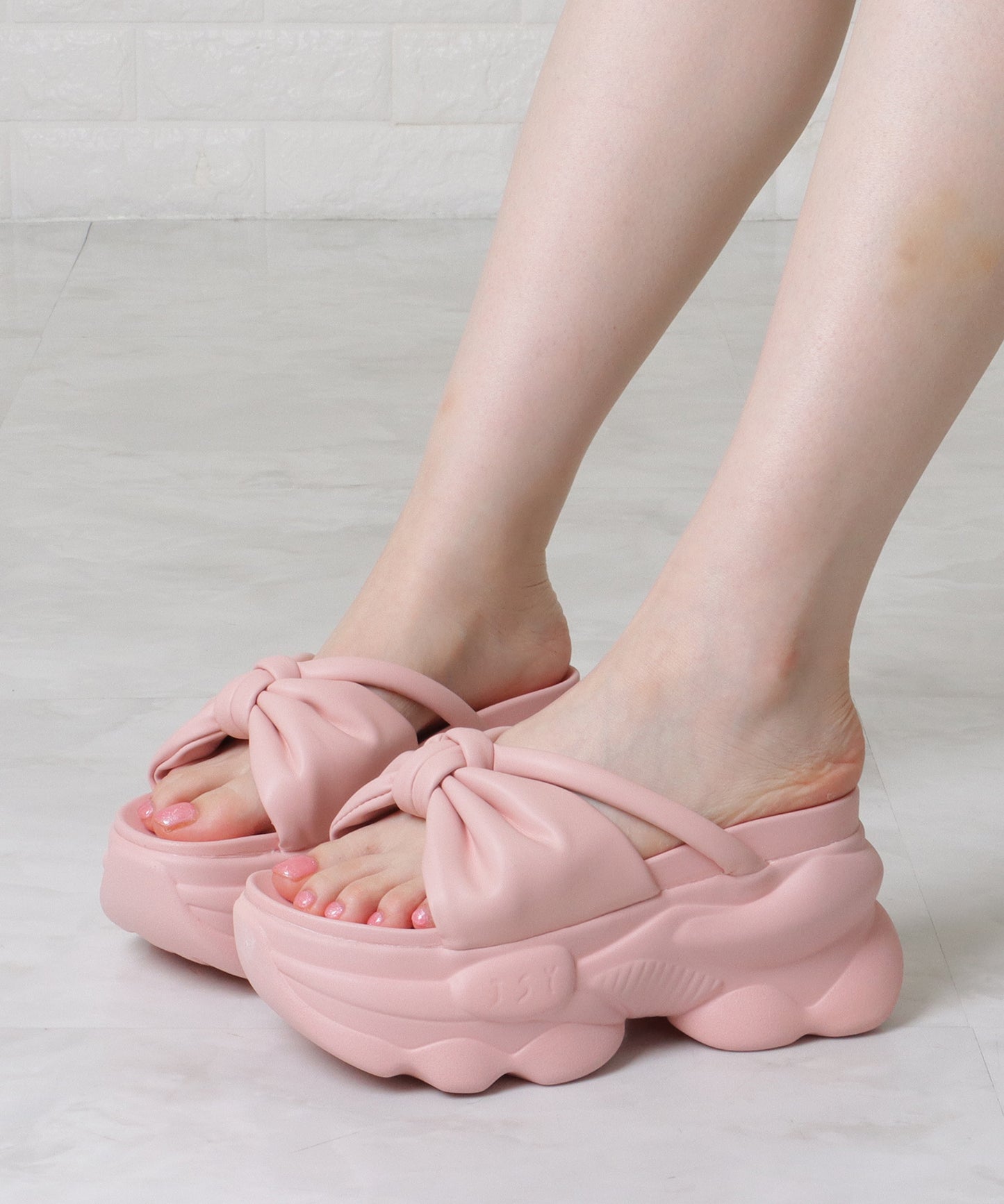 リボン バンド 厚底 ボリューム サンダル