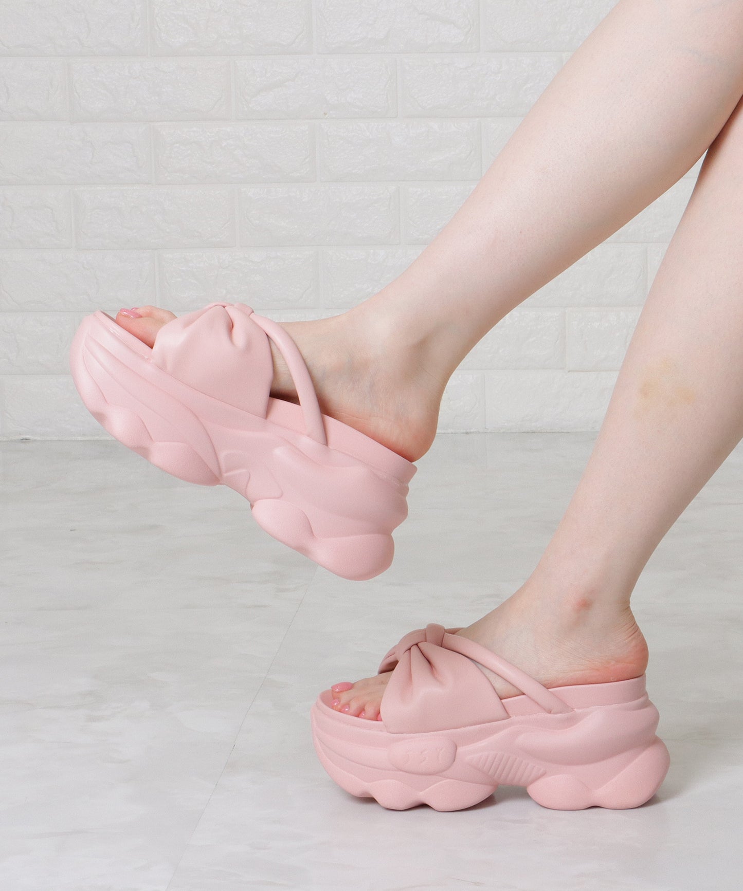 リボン バンド 厚底 ボリューム サンダル