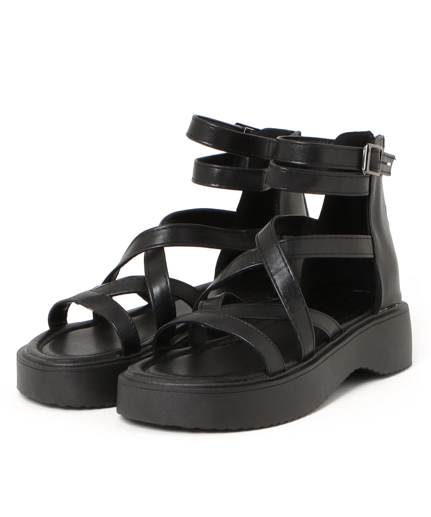 ハイカット グラディエーター ストラップ フラット サンダル