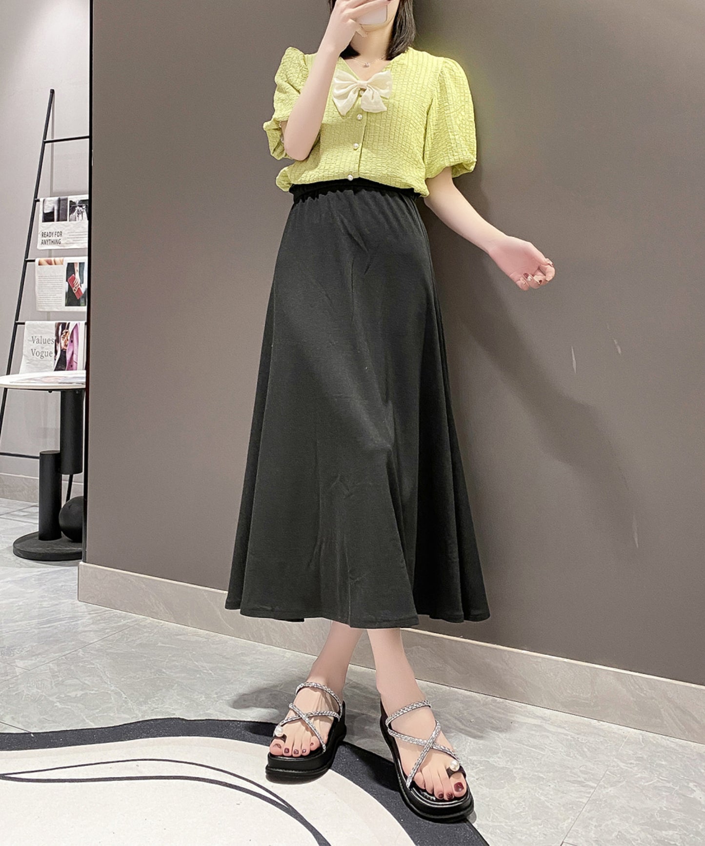 パール付き ビジュー ストラップ 厚底 トング サンダル