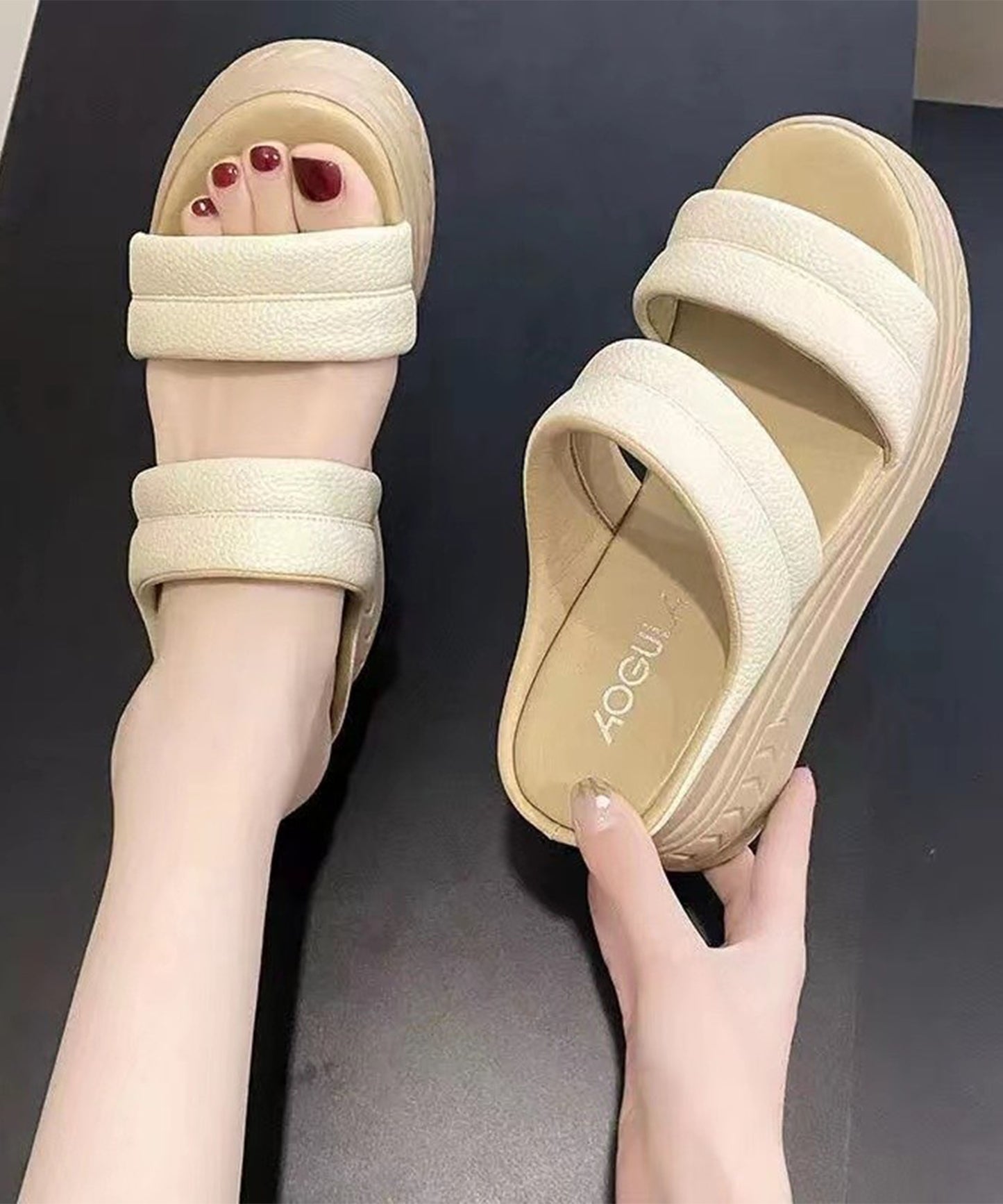 厚底 ウエッジ ヒール サンダル
