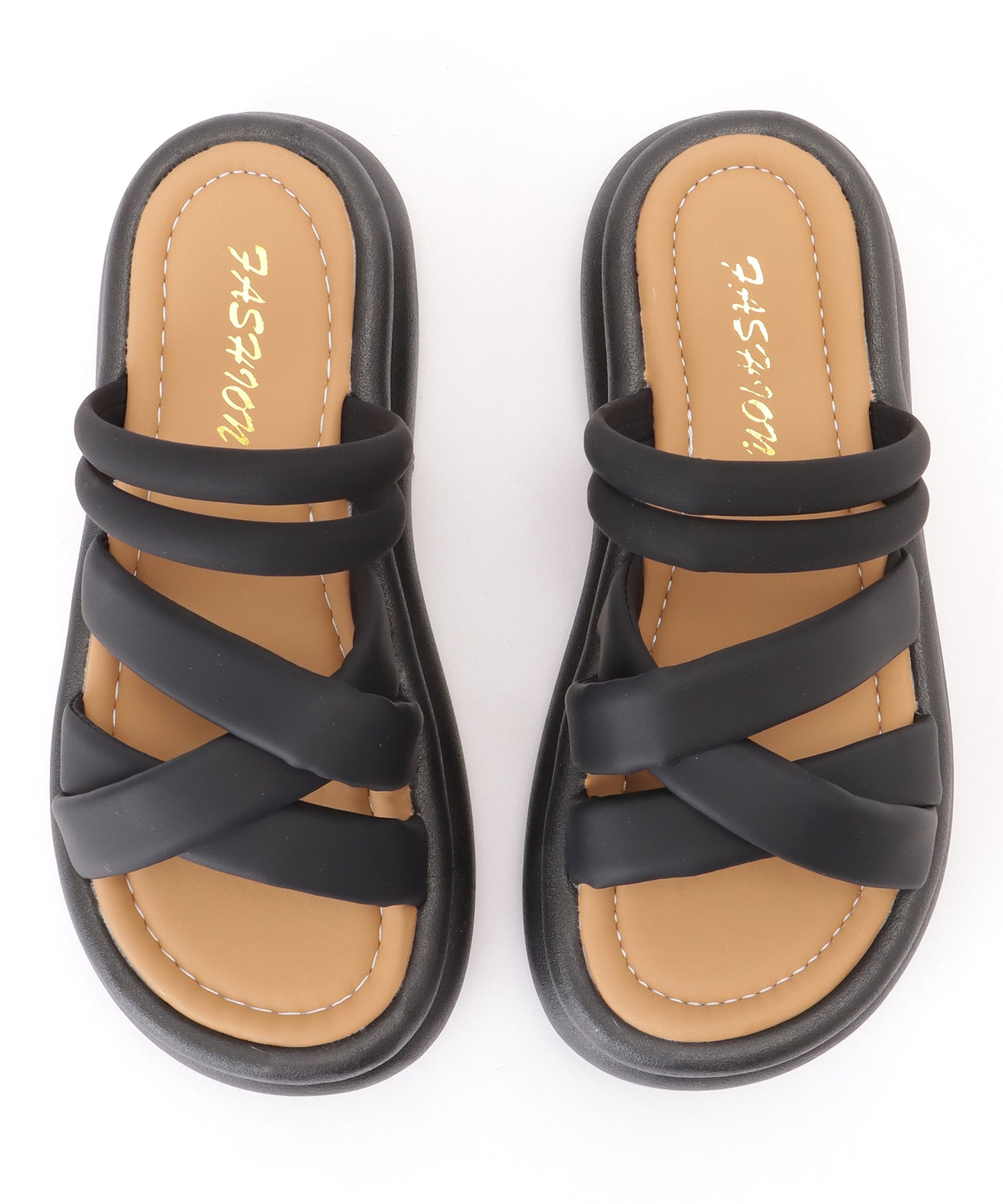 ソフト クロス ストラップ コンフォート フラット サンダル