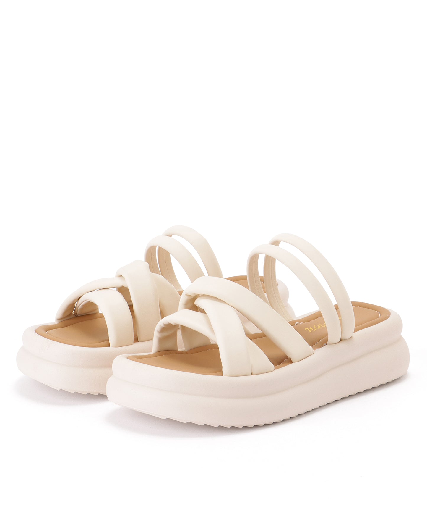 ソフト クロス ストラップ コンフォート フラット サンダル